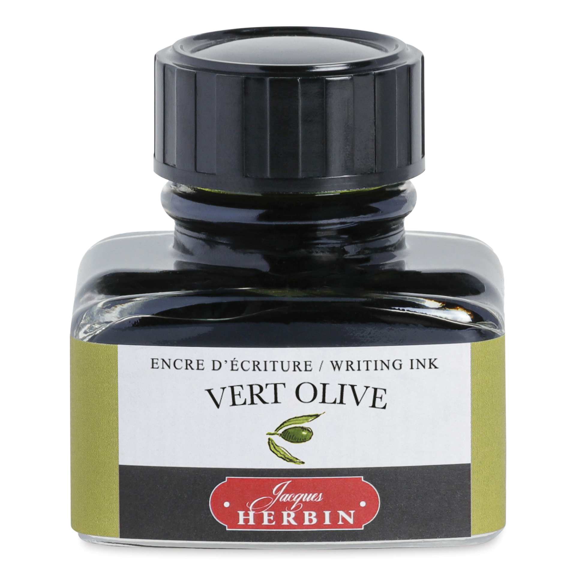 Herbin La Perle des Encres The Jewel of Inks Fountain Pen Ink - Vert Olive (Olive Green), 30 ml