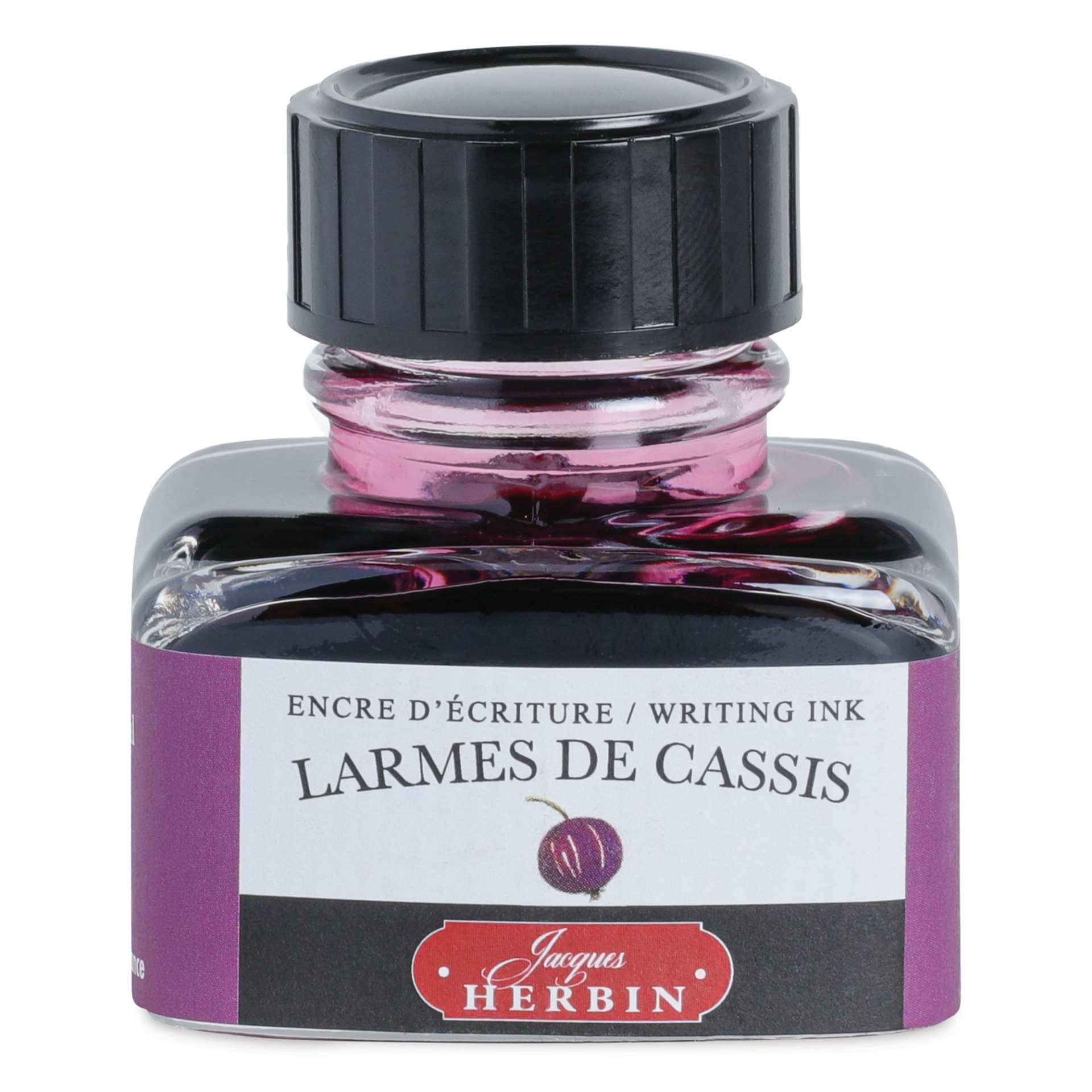 Herbin La Perle des Encres The Jewel of Inks Fountain Pen Ink - Larmes de Cassis (Blackcurrant Tears), 30 ml