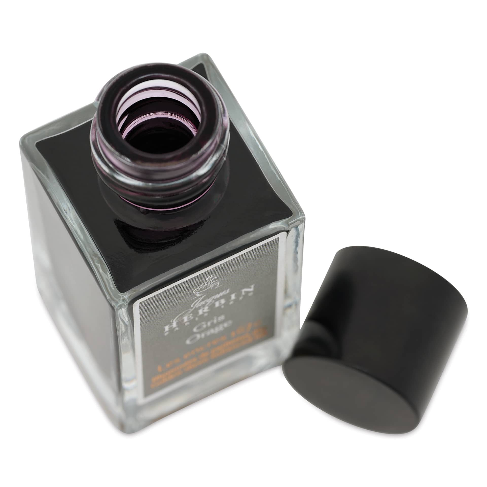 Herbin 1670 Anniversary Collection Fountain Pen Ink - Gris Orage, 15 ml  bottle with cap off