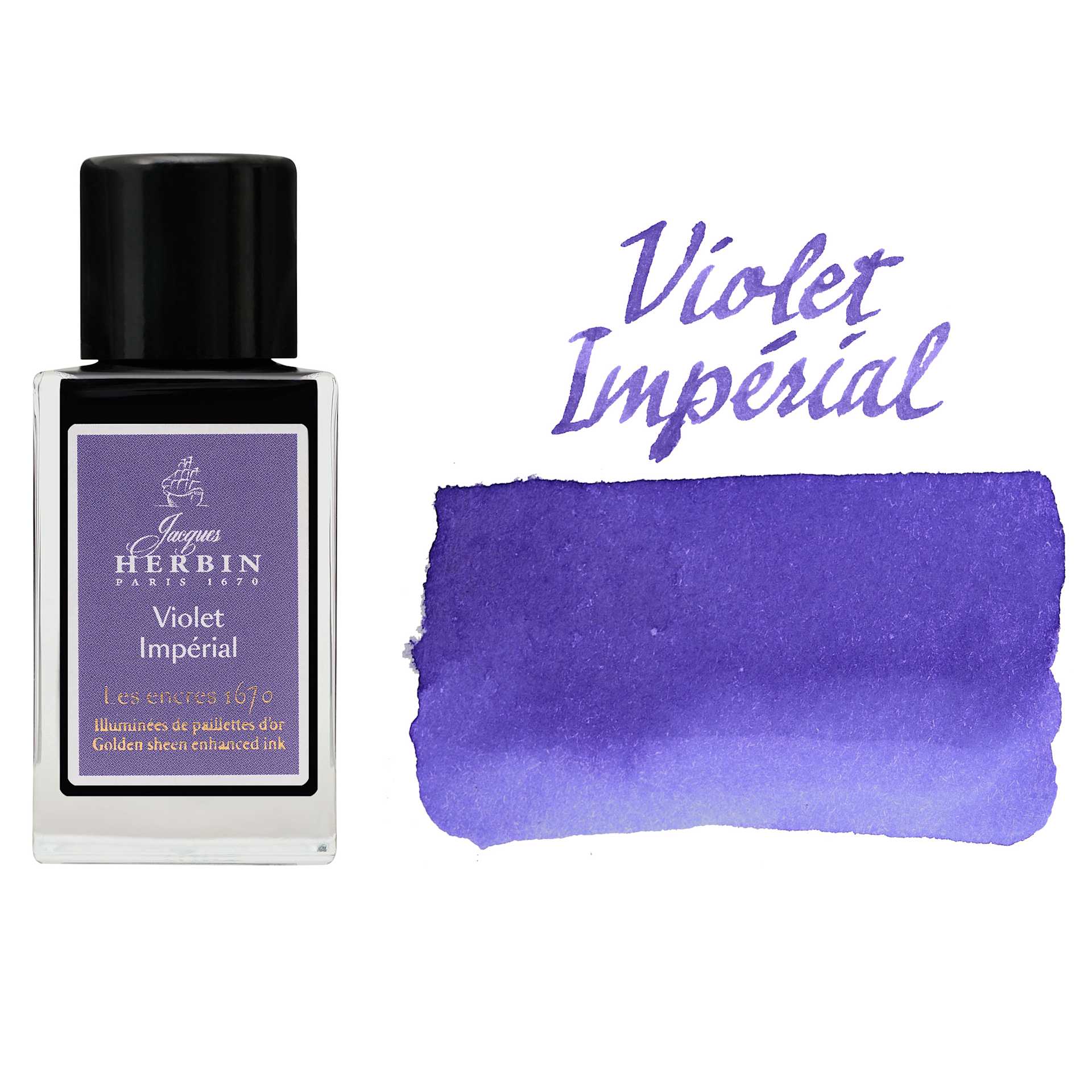 Herbin 1670 Anniversary Collection Fountain Pen Ink - Violet Imperial, 15 ml