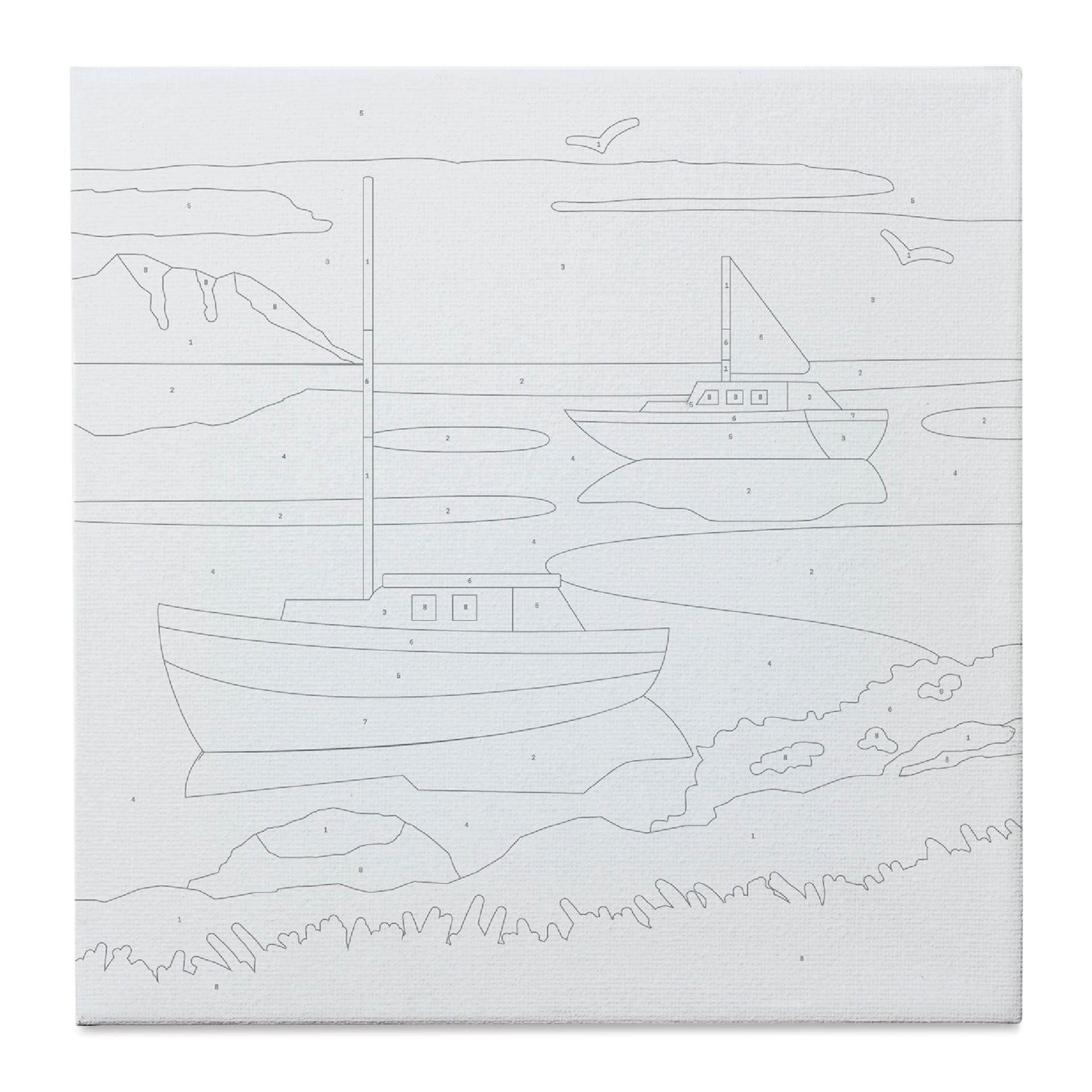 Posca Paint By Number Kit - Harbor Hues, close up of second canvas