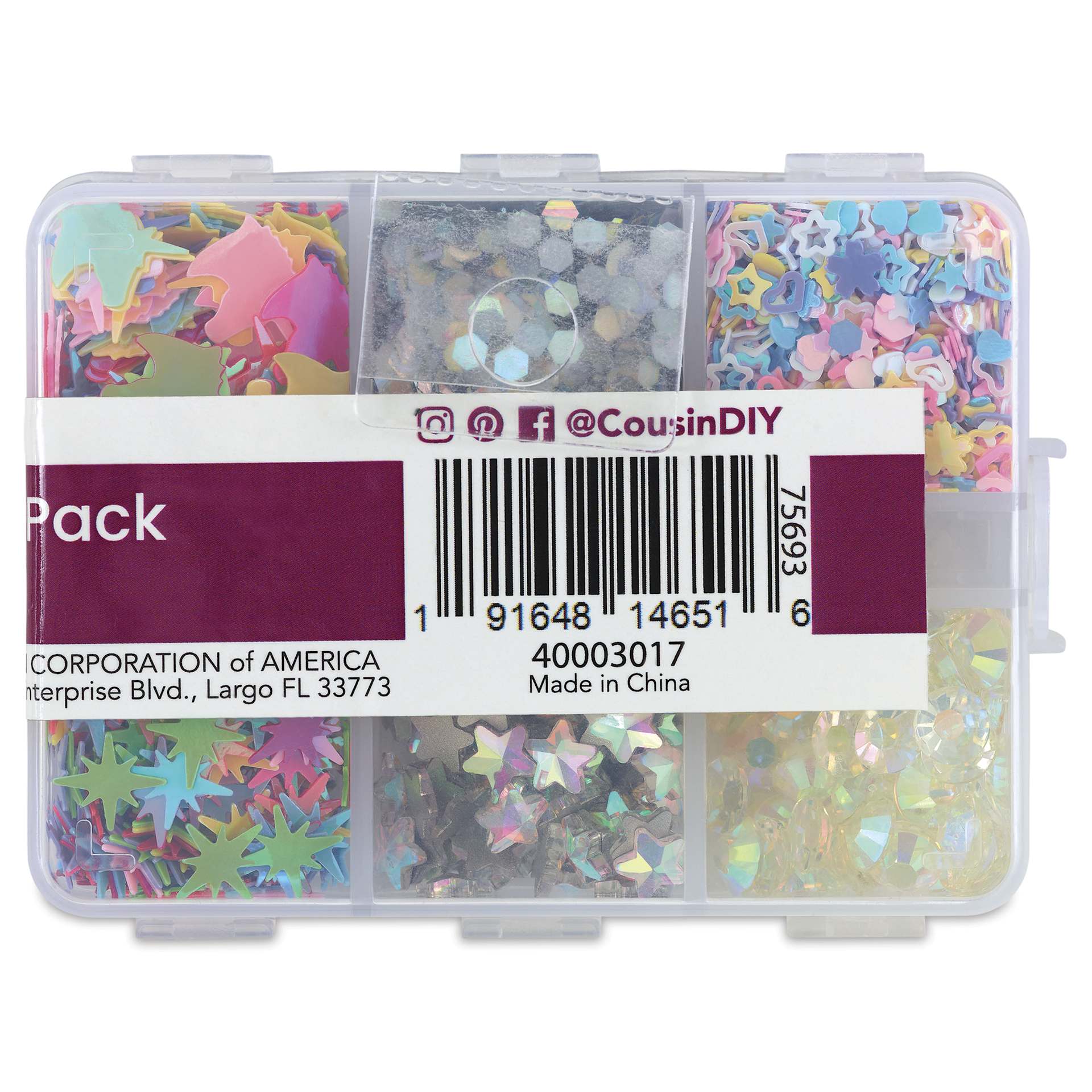 Cousin DIY Gem Embellishment Pack - Unicorn, 18 g - back of packaging