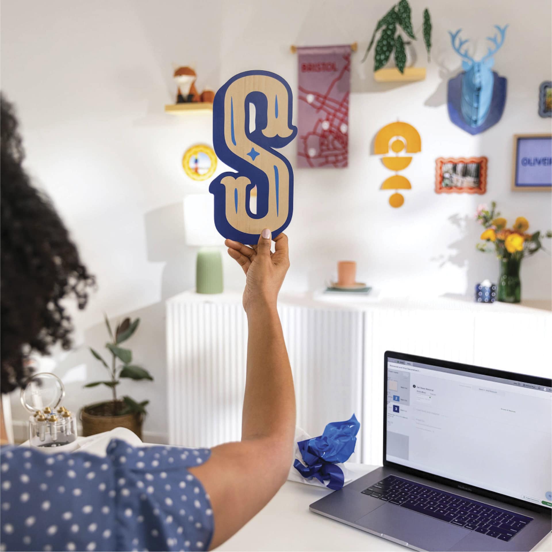 Cricut Maker 4 Smart Cutting Machine - finished letter decal example