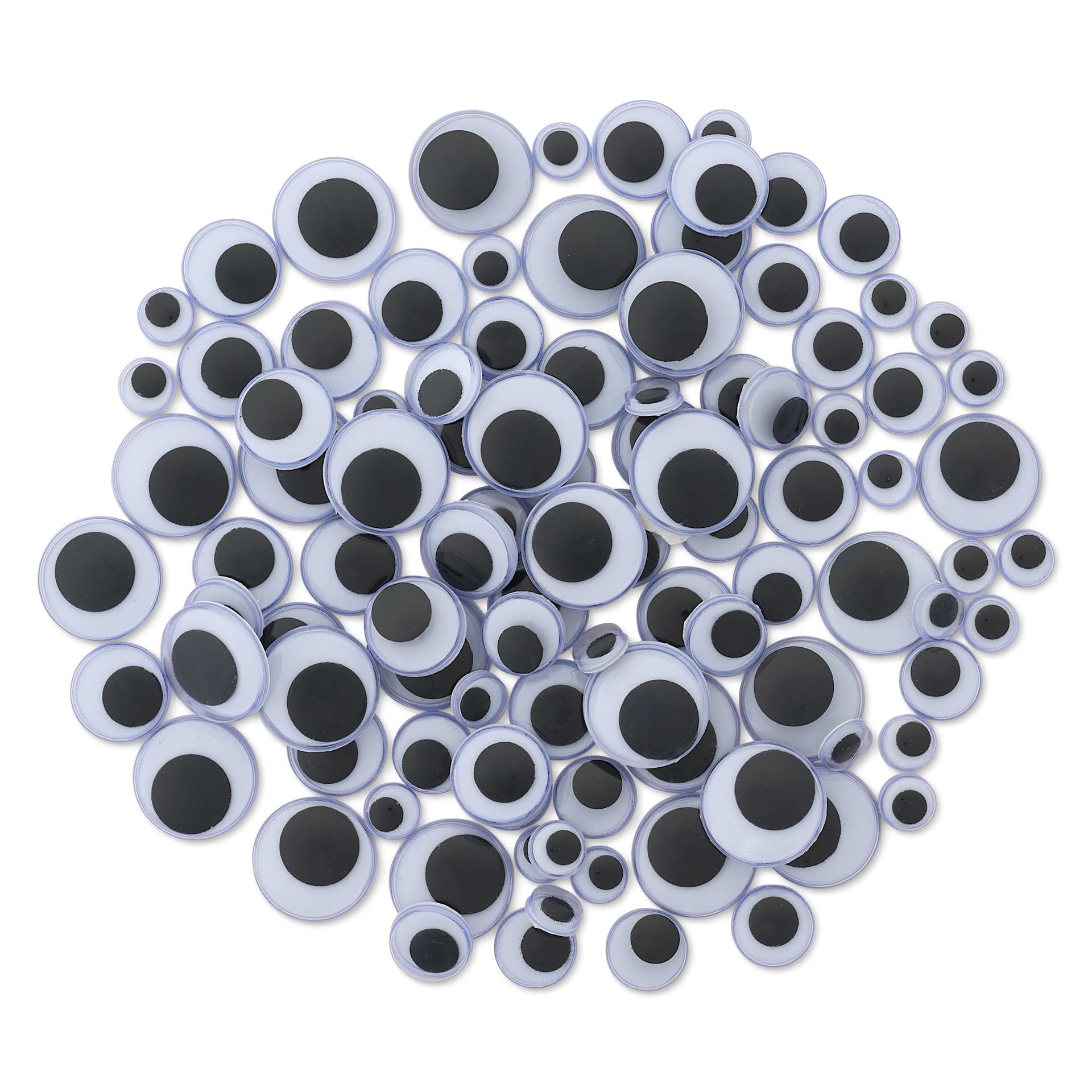 Creative Arts by Charles Leonard Peel 'N Stick Wiggle Eyes - Pkg of 100, Assorted Sizes, Black