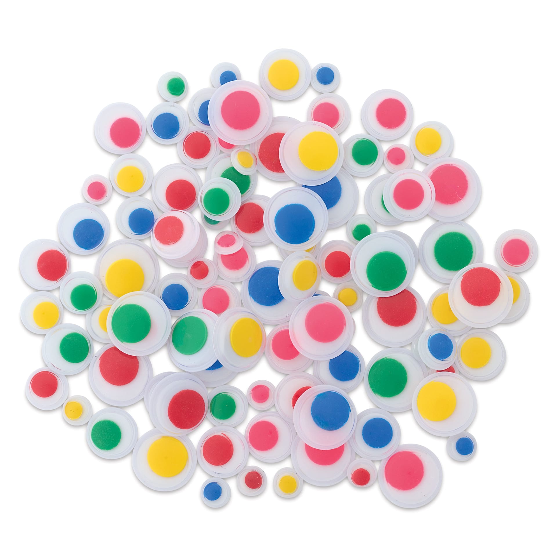 Creative Arts by Charles Leonard Wiggle Eyes - Pkg of 100, Assorted Colors, Round, Assorted Sizes