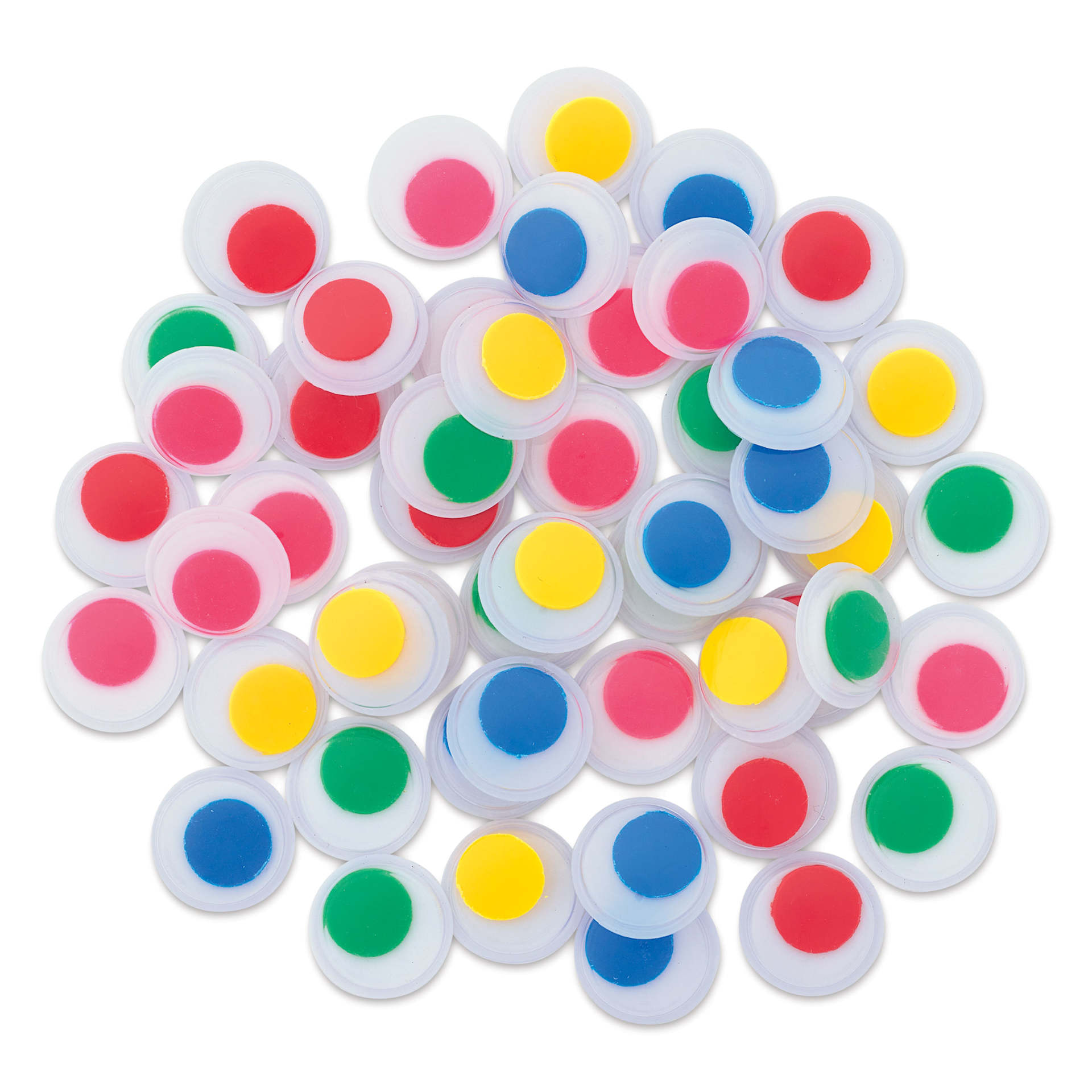 Creative Arts by Charles Leonard Wiggle Eyes - Pkg of 50, Assorted Colors, Round, 15 mm