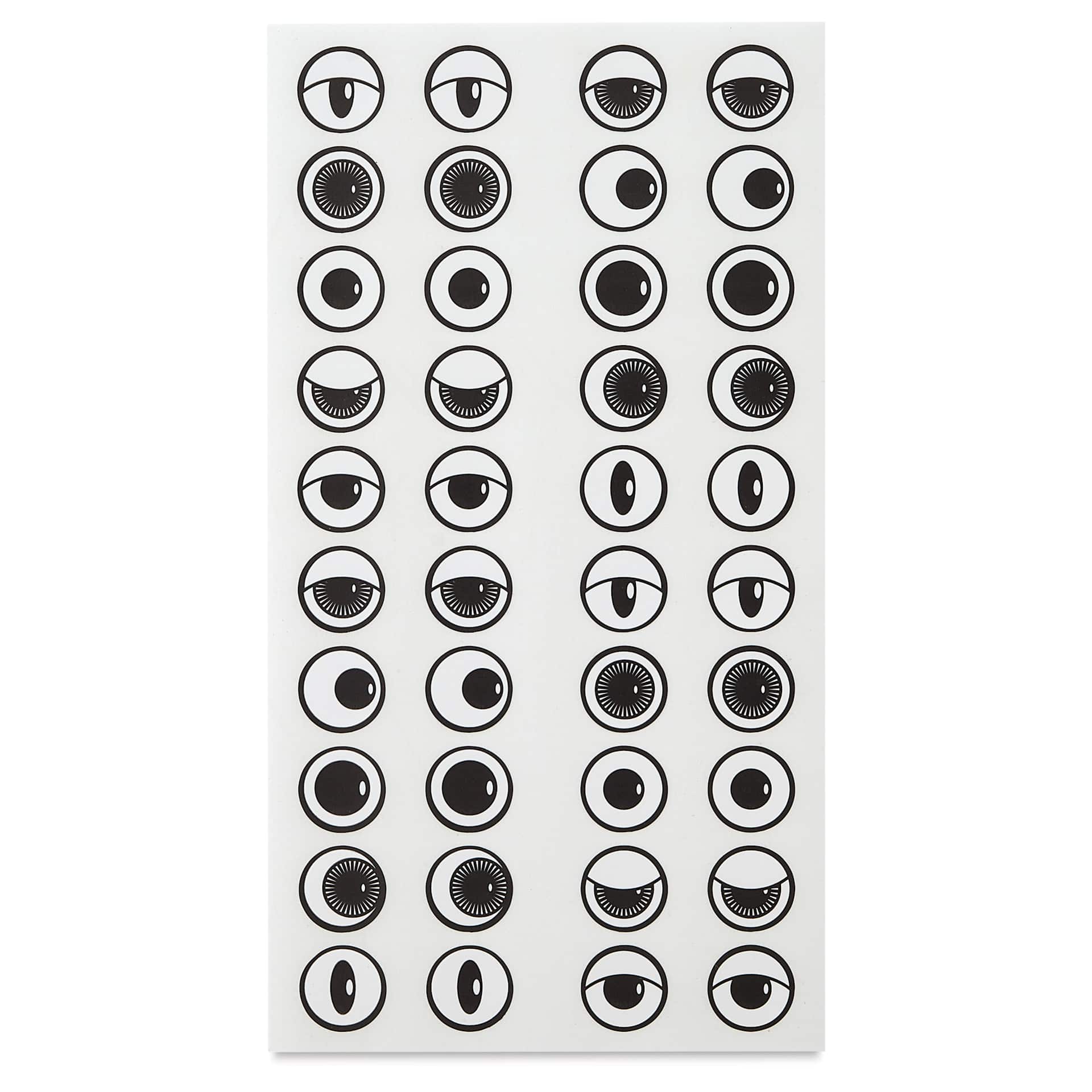 Creative Arts by Charles Leonard Wiggle Eye Stickers - Pkg of 1000, Black, 1/2" single sheet