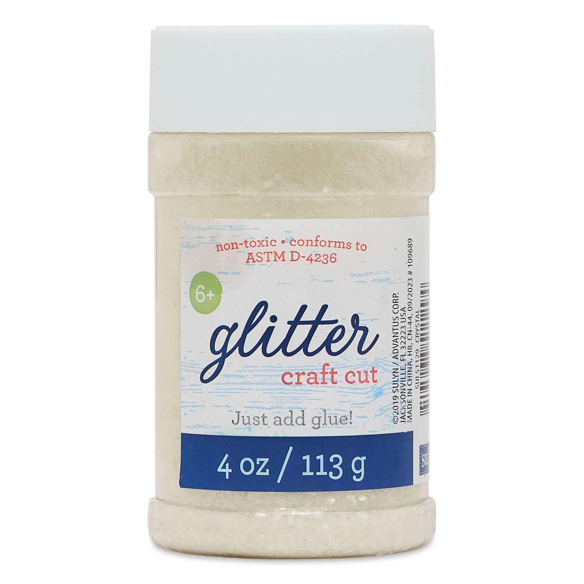 Sulyn Glitter - Crystal, Chunky, 4 oz Jar