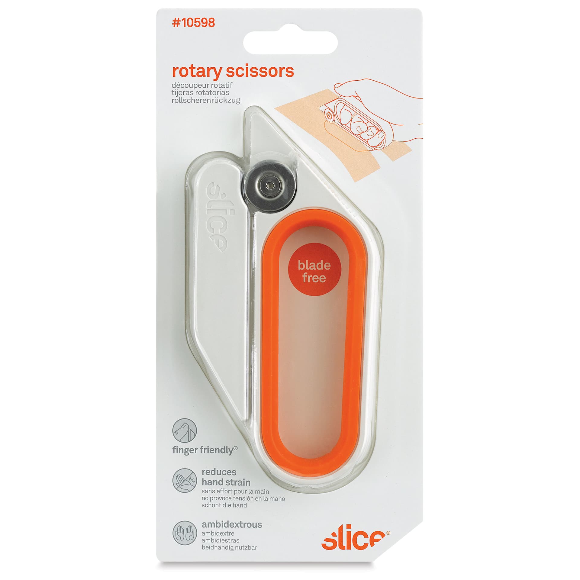 Slice Rotary Scissors - 5-1/2" (Front of packaging)