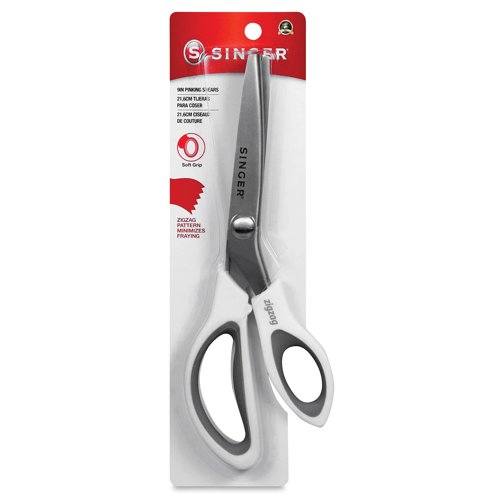 Singer Pinking Shears - White, 9" Length, front of the pack