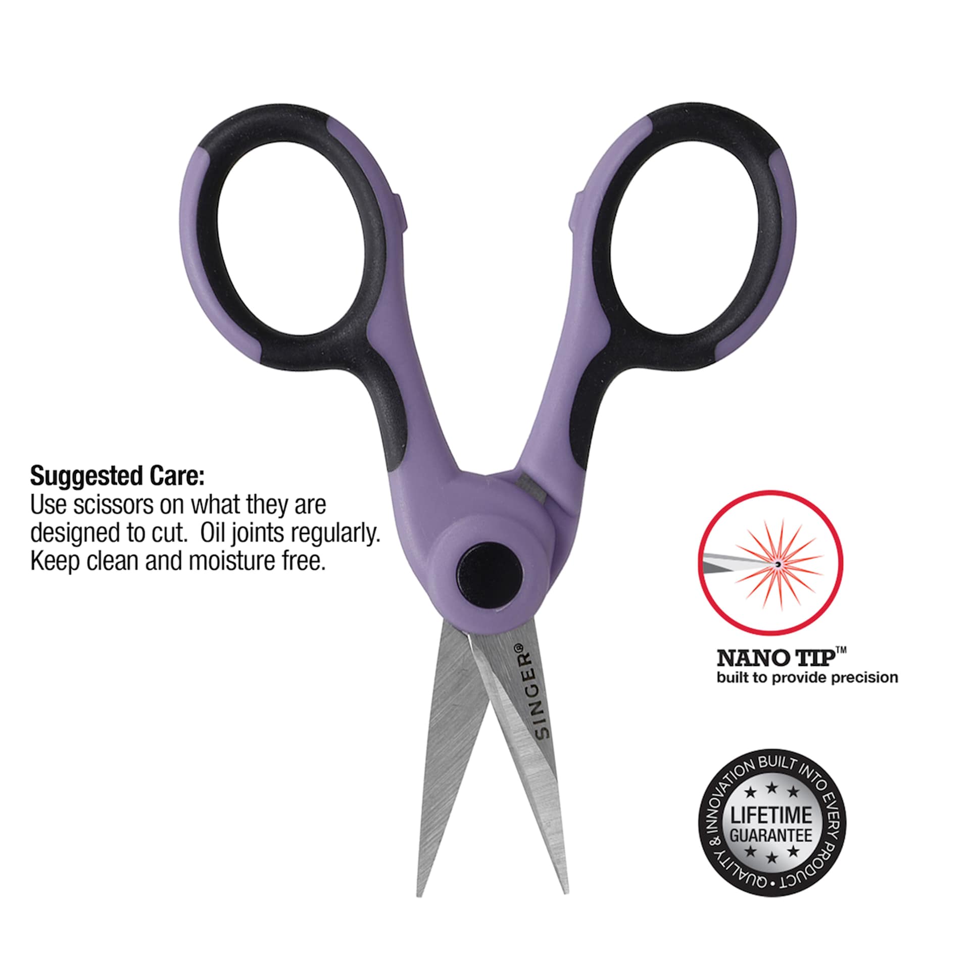 Suggested Care: Use scissors on what they are designed to cut. Oil joints regularly. Keep clean and moisture free.