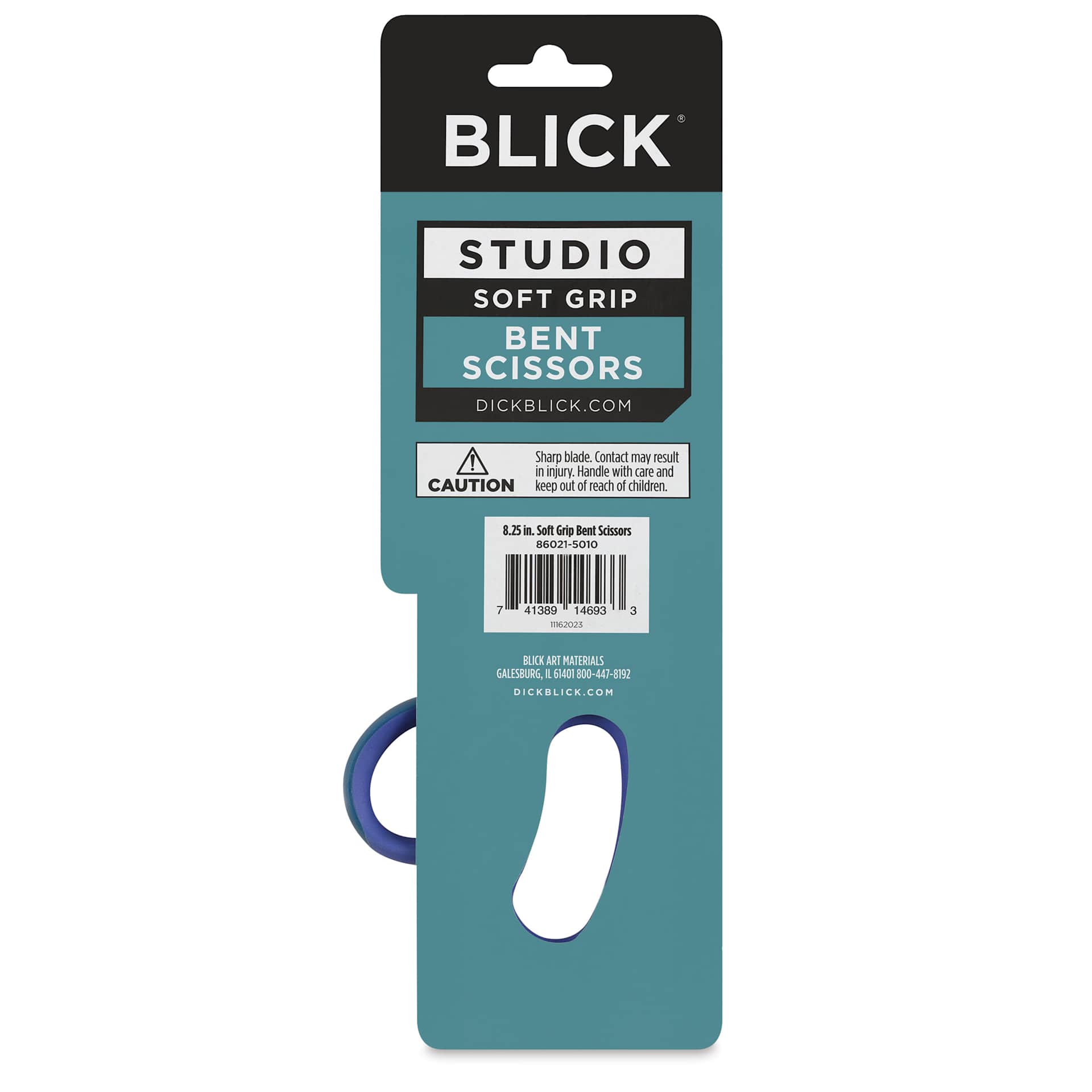 Blick Studio Soft Grip Bent Scissors - 8-1/4" - back of packaging