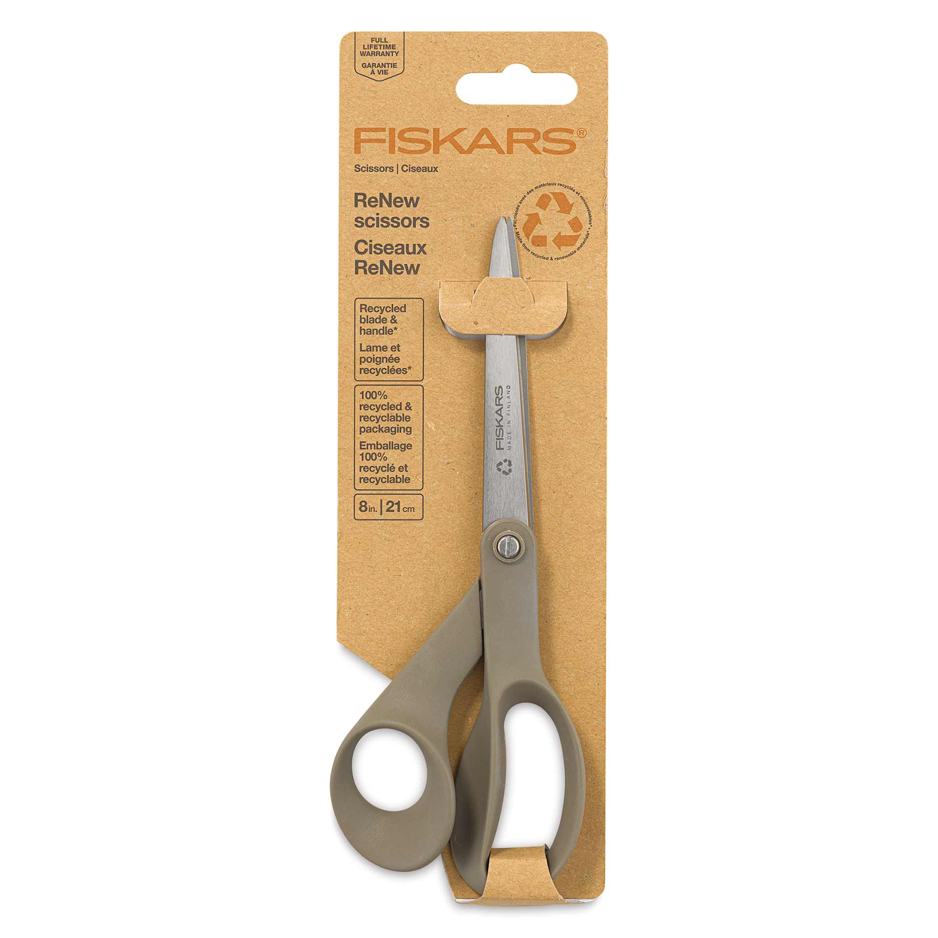 Fiskars ReNew Scissors front of packaging