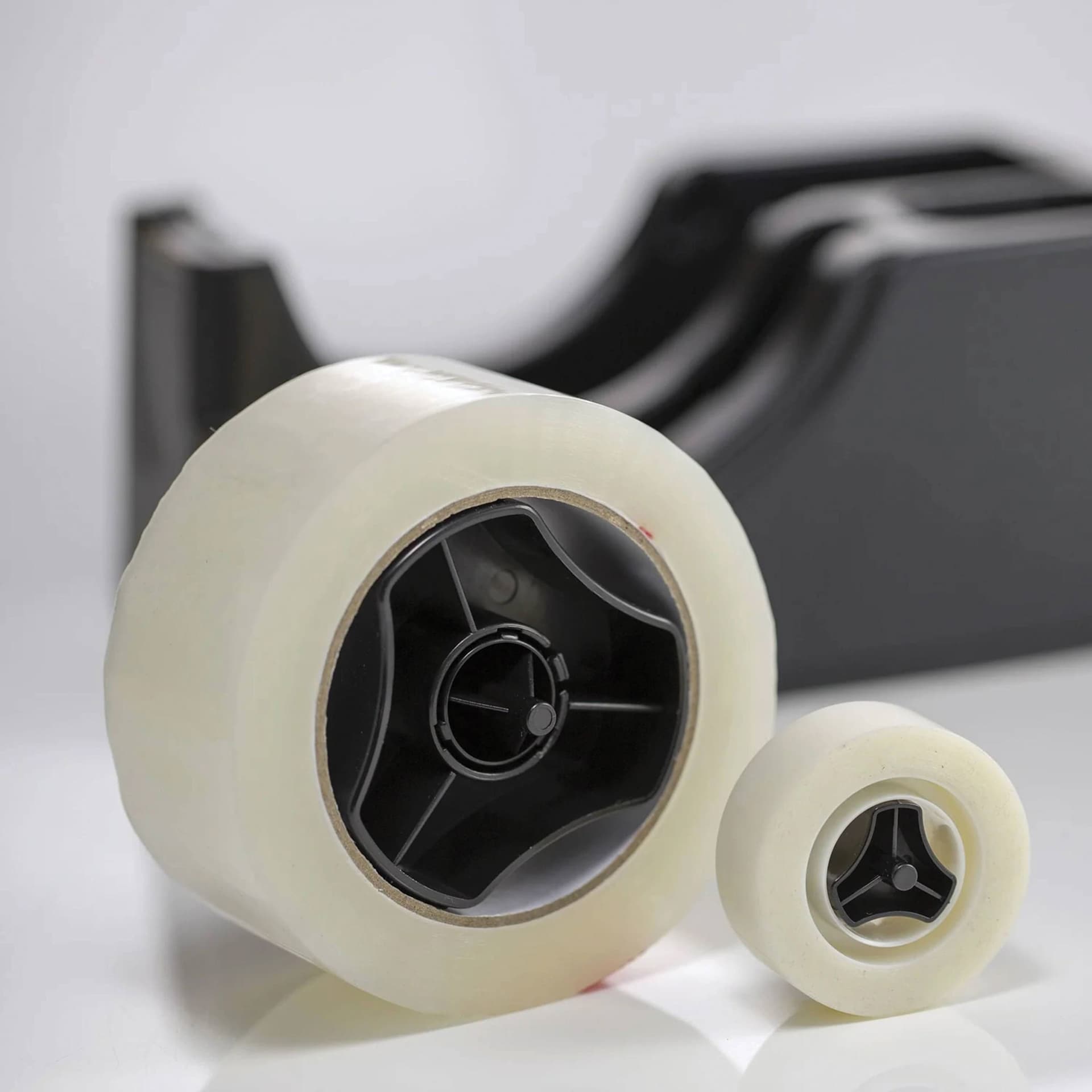 Officemate Dual Roll Tape Dispenser - Replacement Cores inside tape rolls and dispenser (not included)