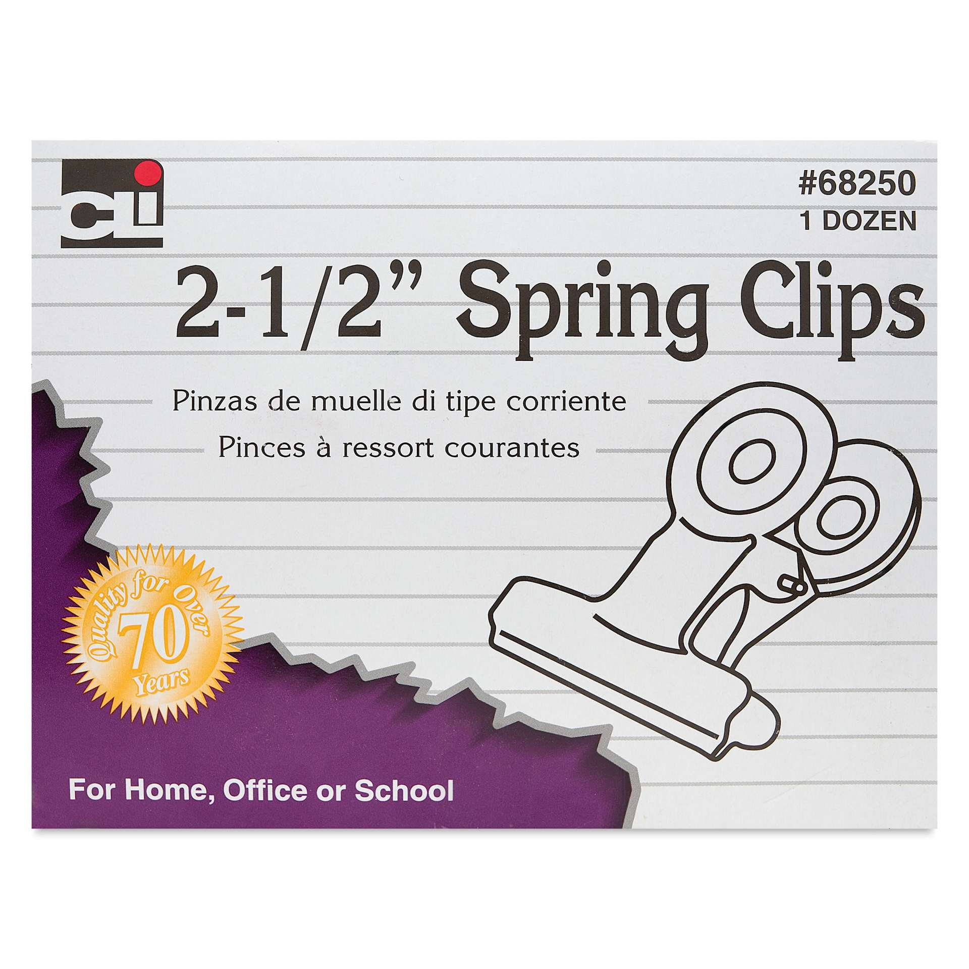 Charles Leonard Spring Clips - Pkg of 12, 2-1/2", packaging