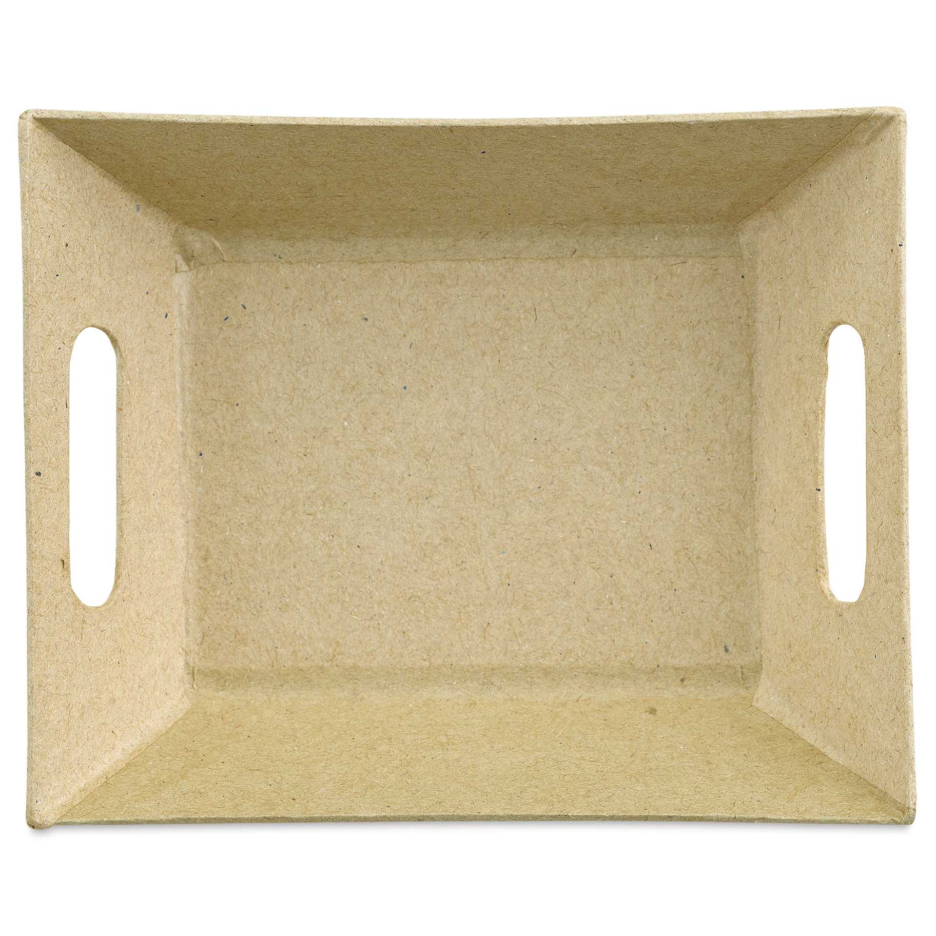 DecoPatch Paper Mache Tray - Rectangle, Small, 4-3/4" x 4" x 1", from above