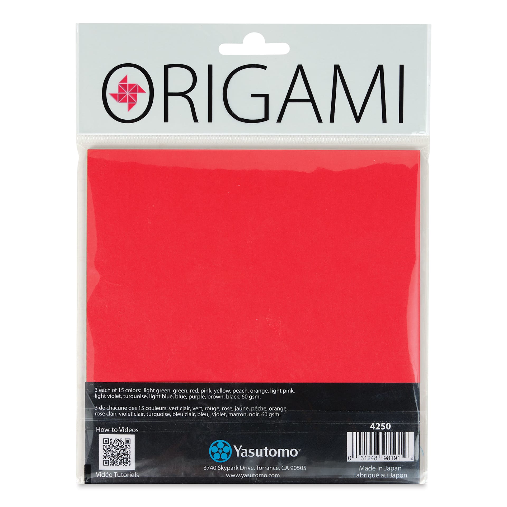 Yasutomo Double-Sided Origami Papers back of packaging