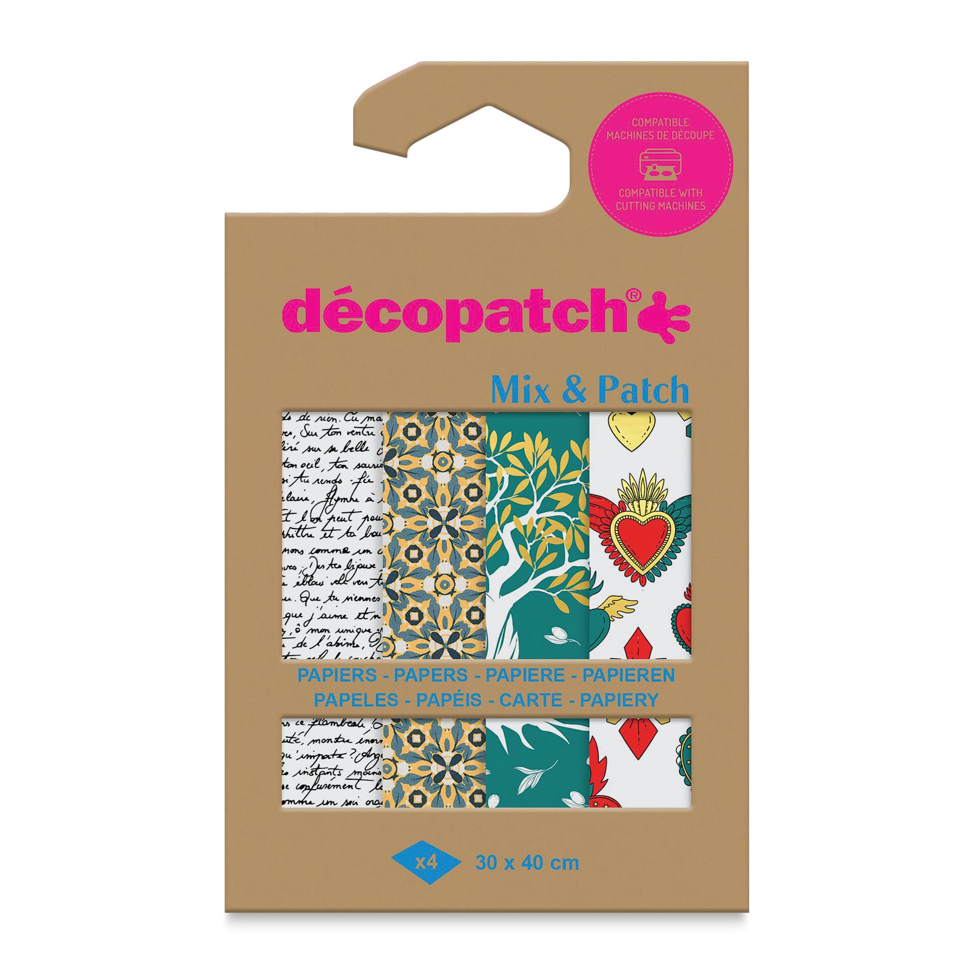 Decopatch Mix & Patch Paper Assortment - Set of 4, Spirituality, 30 cm x 40 cm front of packaging