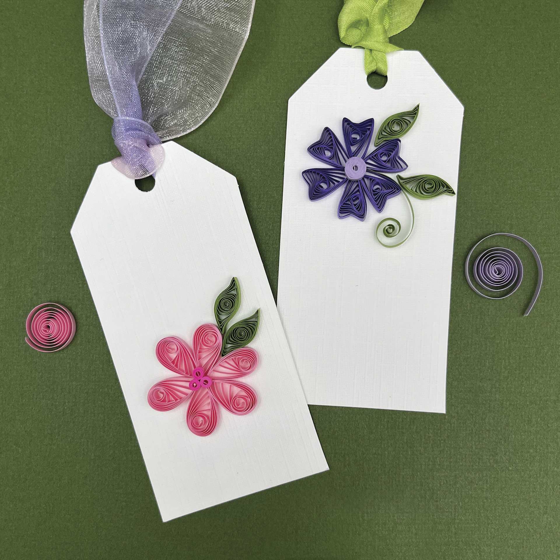 Quilled Creations Quilling Kit - Deluxe Flower Sampler - finished tag examples