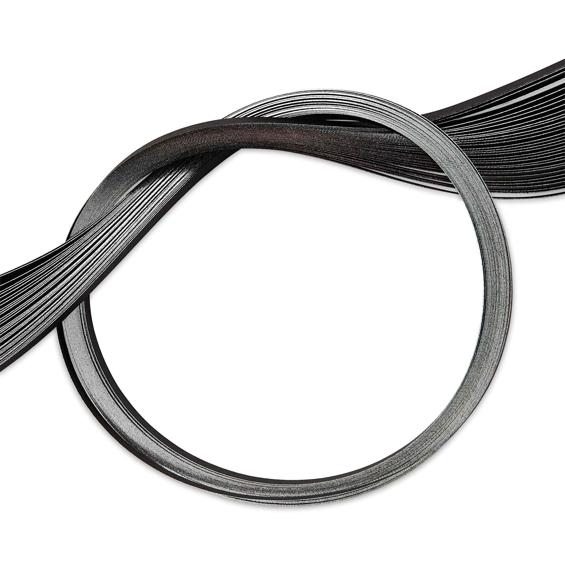 Quilled Creations Metallic Edge Gilded Quilling Paper - Pkg of 30, Silver Edge, Black, 1/8"