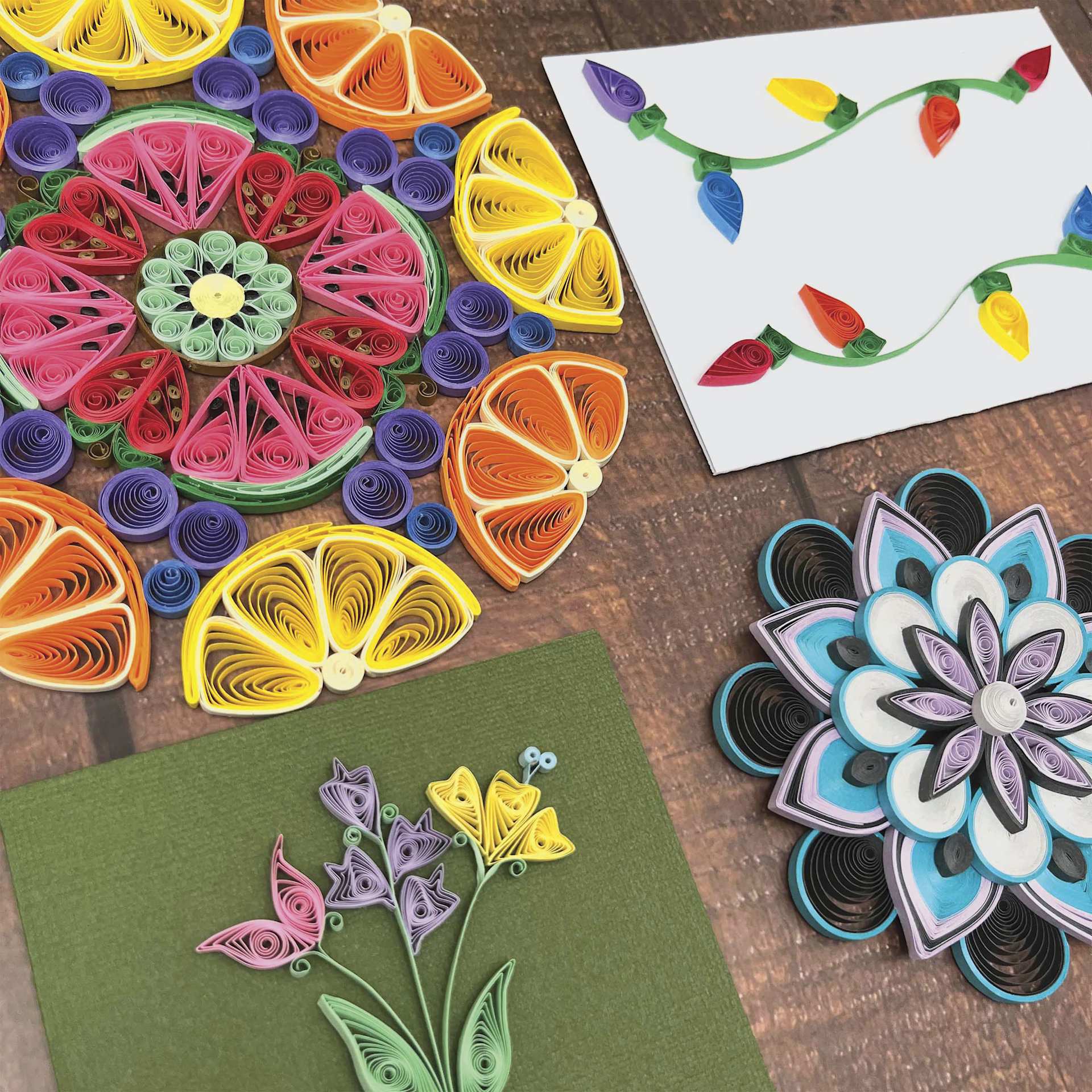 Quilled Creations Mixed Quilling Papers - finished project examples