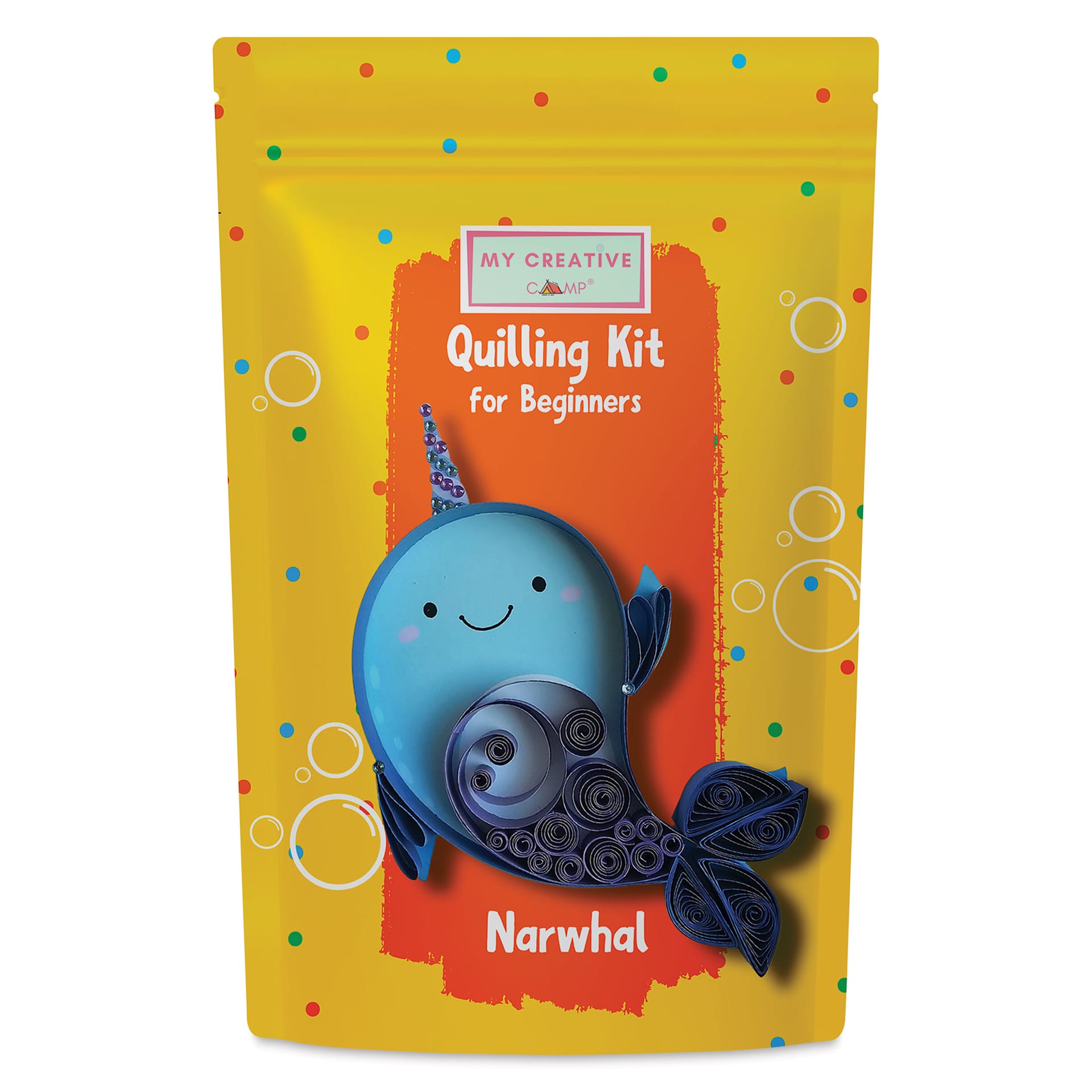 My Creative Camp Beginner Quilling Craft Kit - Narwhal front of packaging