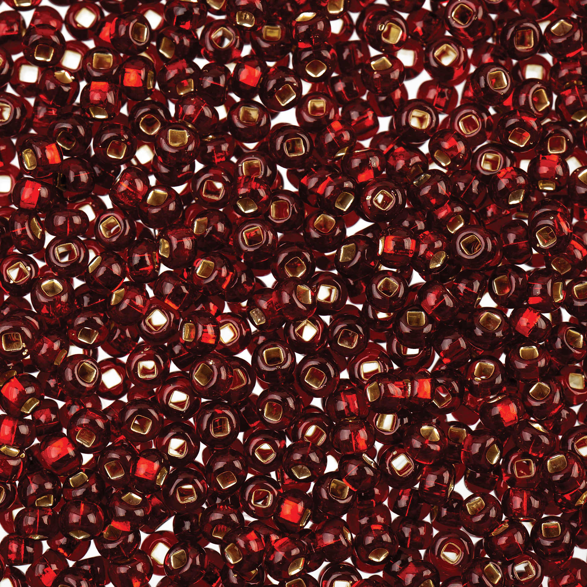  John Bead 8/0 Czech Glass Seed Beads - Ruby Silver-Lined