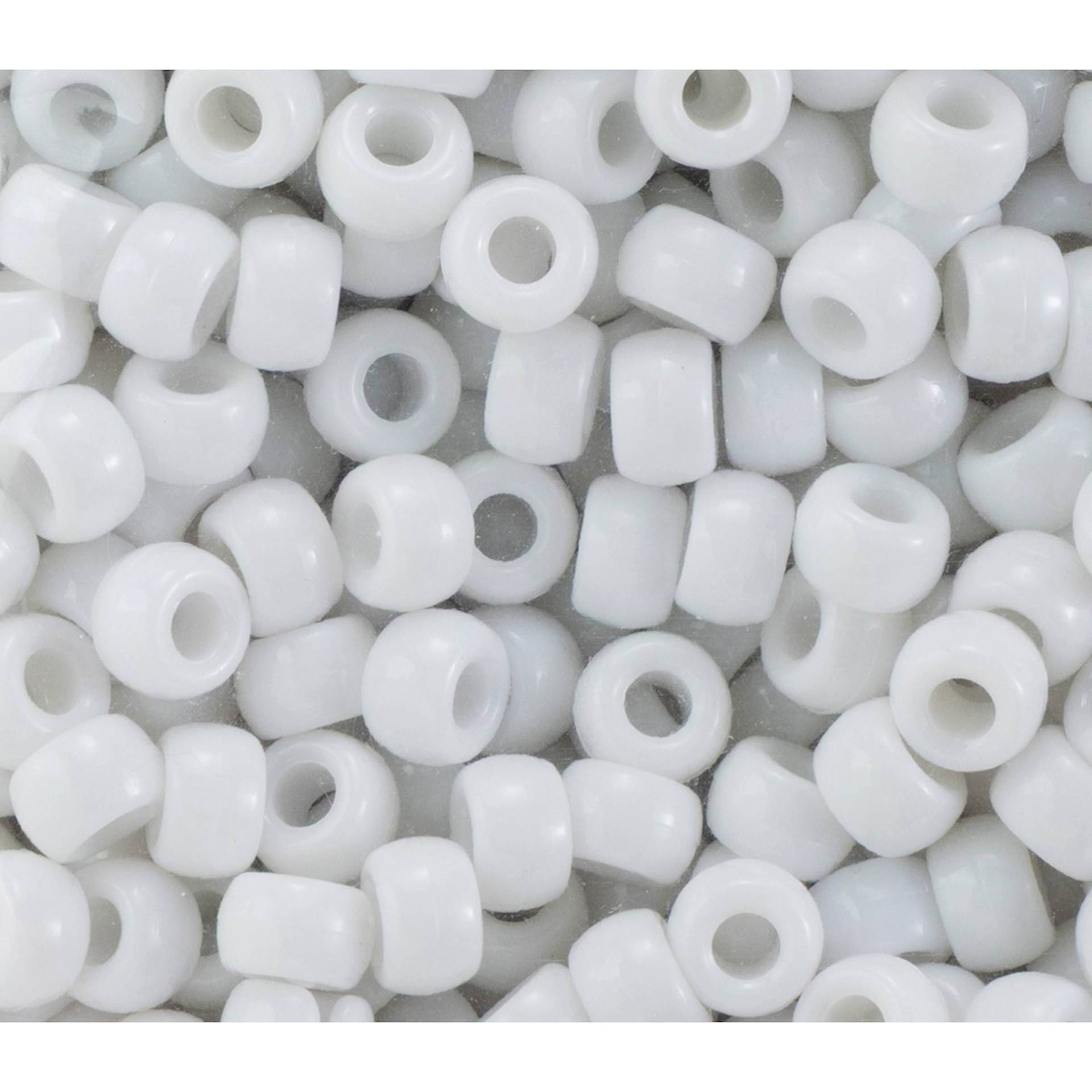 Cousin DIY Fun Pack Pony Beads - Pkg of 750, White, 6 mm x 9 mm