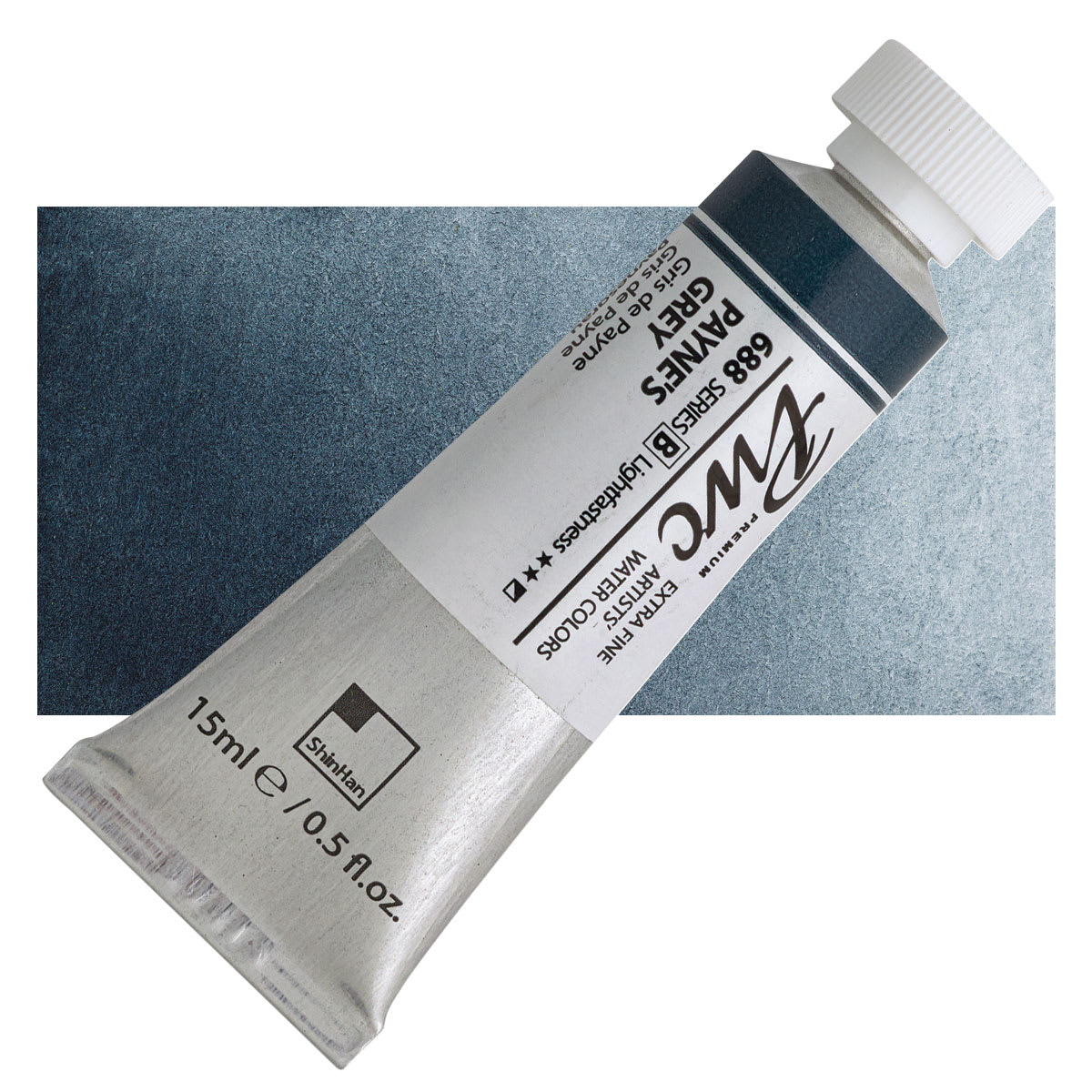 PWC Extra Fine Professional Watercolor - Payne's Grey, 15 ml, Tube and swatch