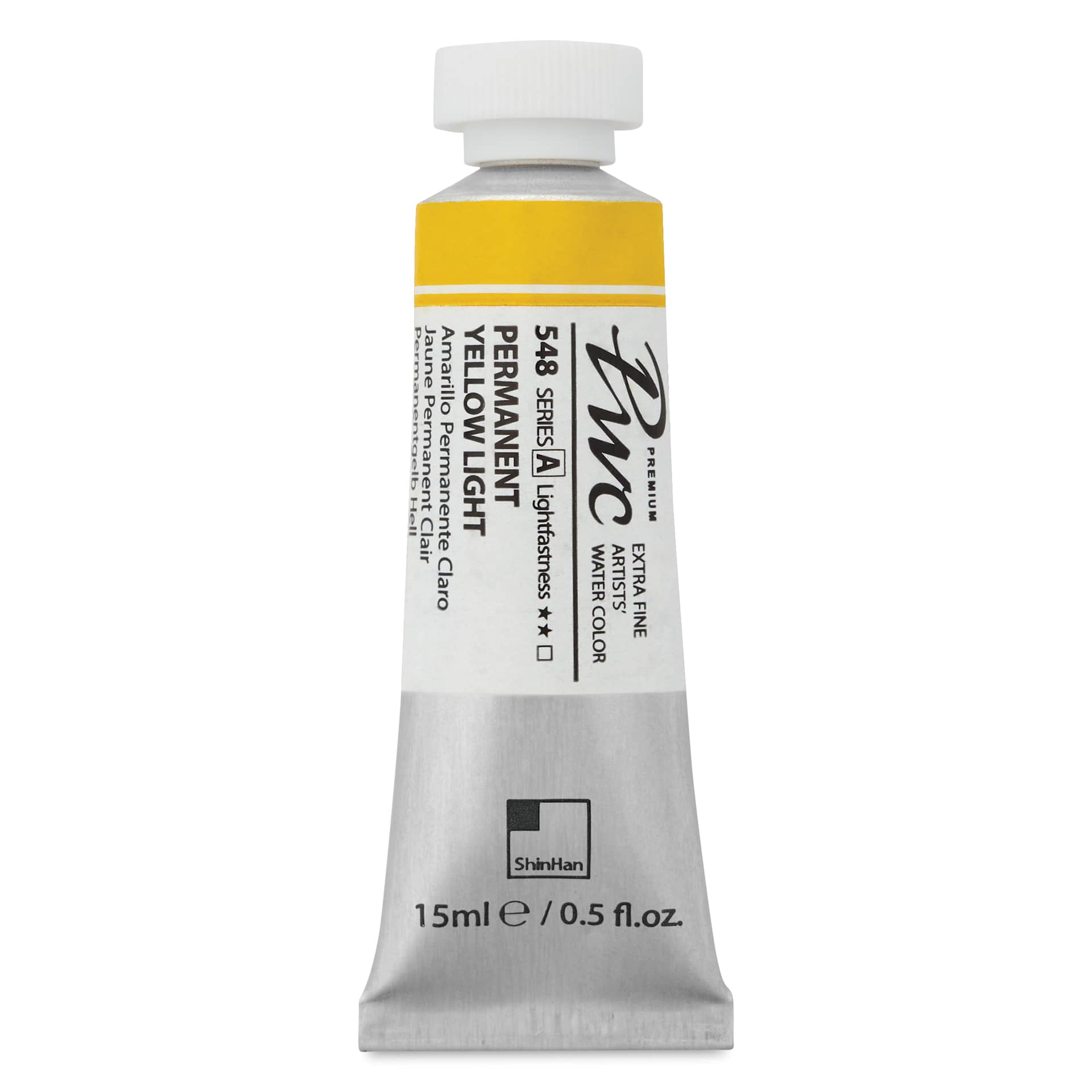 ShinHan PWC Extra Fine Professional Watercolor - Permanent Yellow Light, 15 ml, Tube