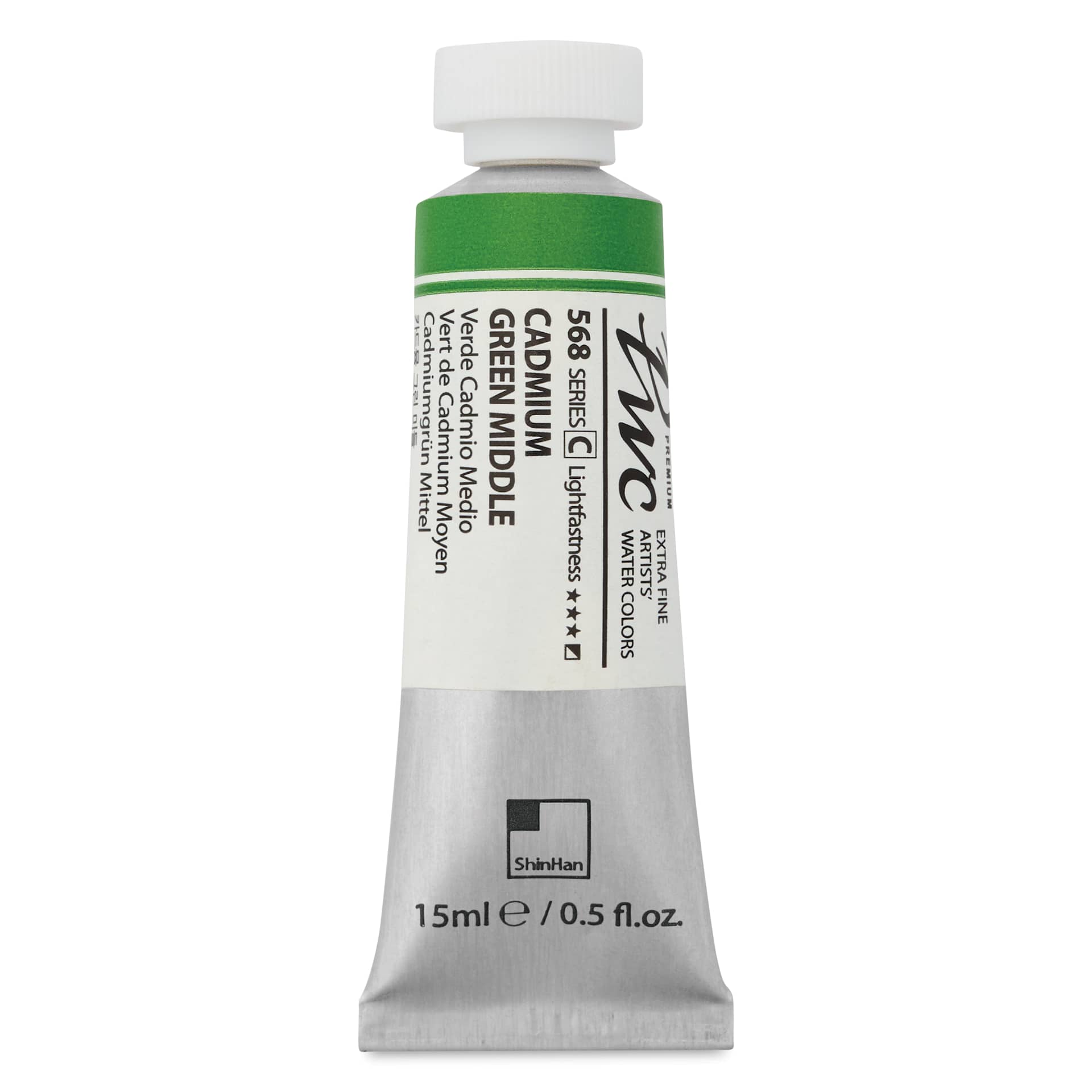 ShinHan PWC Extra Fine Professional Watercolor - Cadmium Green Middle, 15 ml, Tube