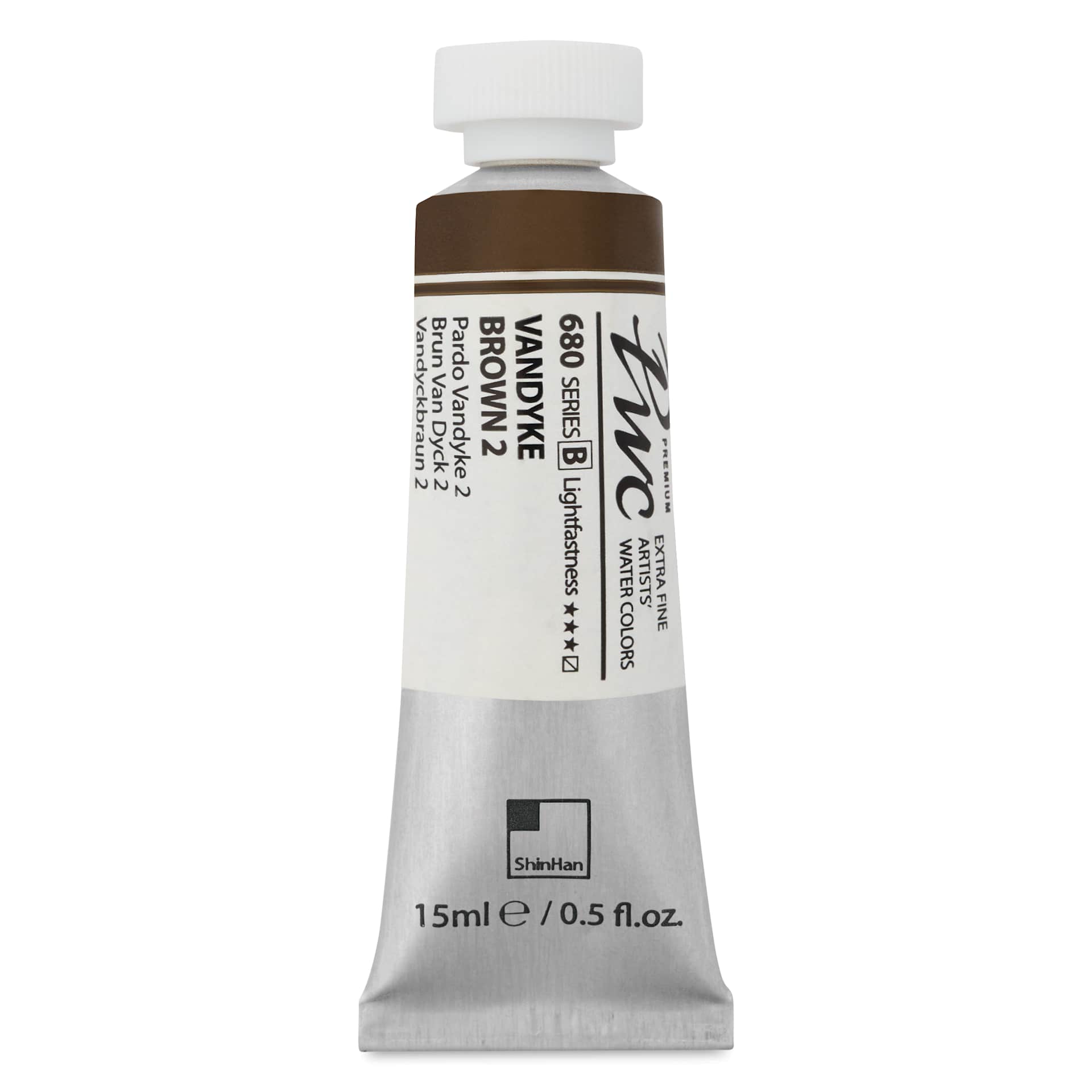 ShinHan PWC Extra Fine Professional Watercolor - Vandyke Brown 2, 15 ml, Tube