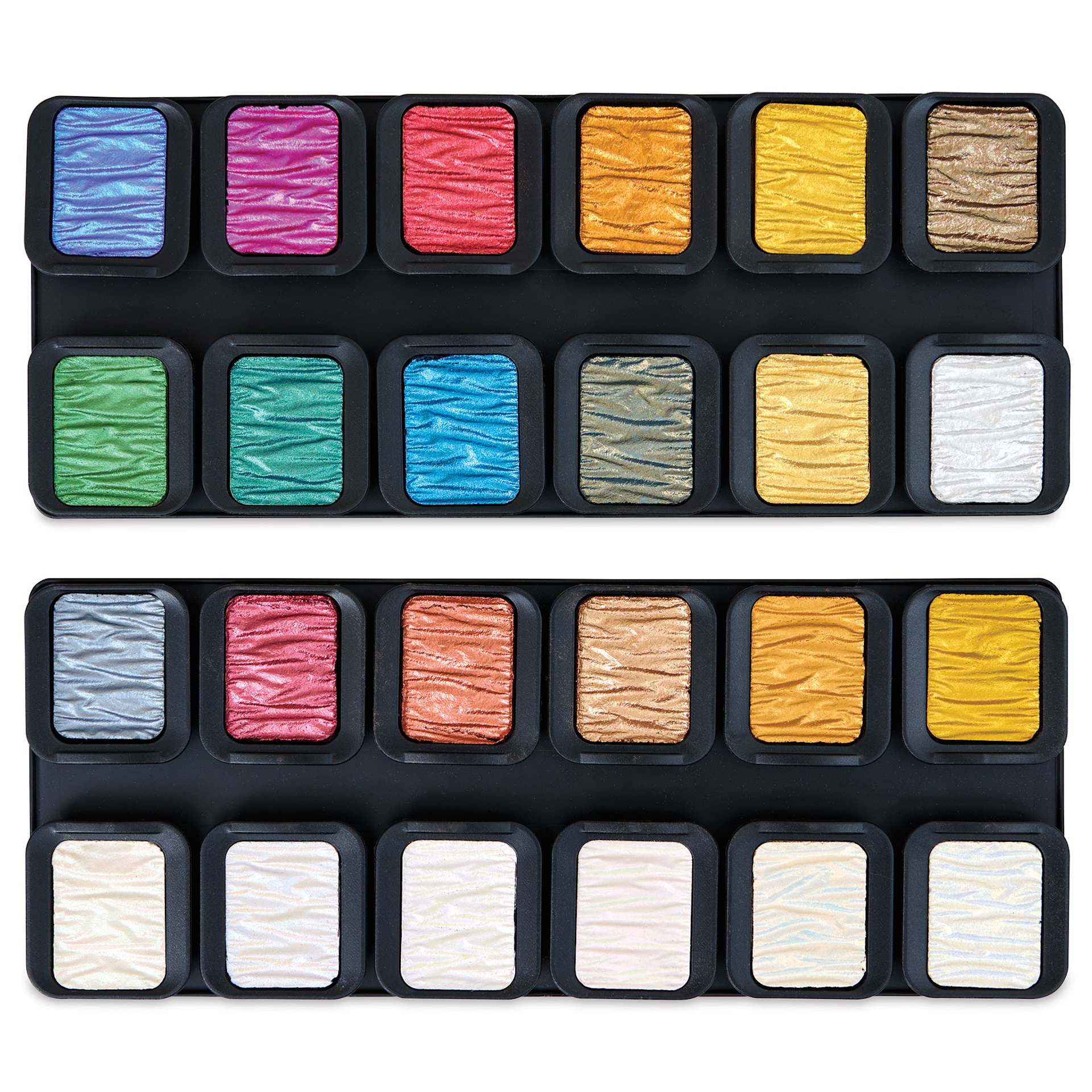 Finetec Premium Pearlescent Watercolor Pans Set - Four Elements, Set of 24