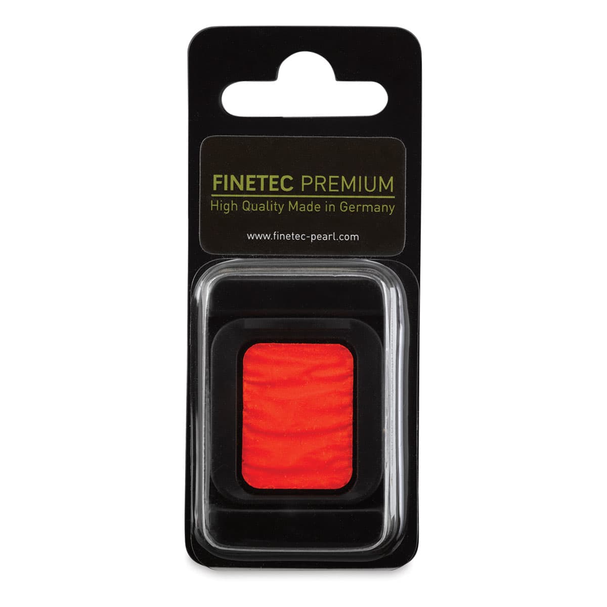 Finetec Premium Watercolor Pan - Neon Orange, In packaging. Finetec Premium Watercolor Pan - Neon Orange, In packaging.