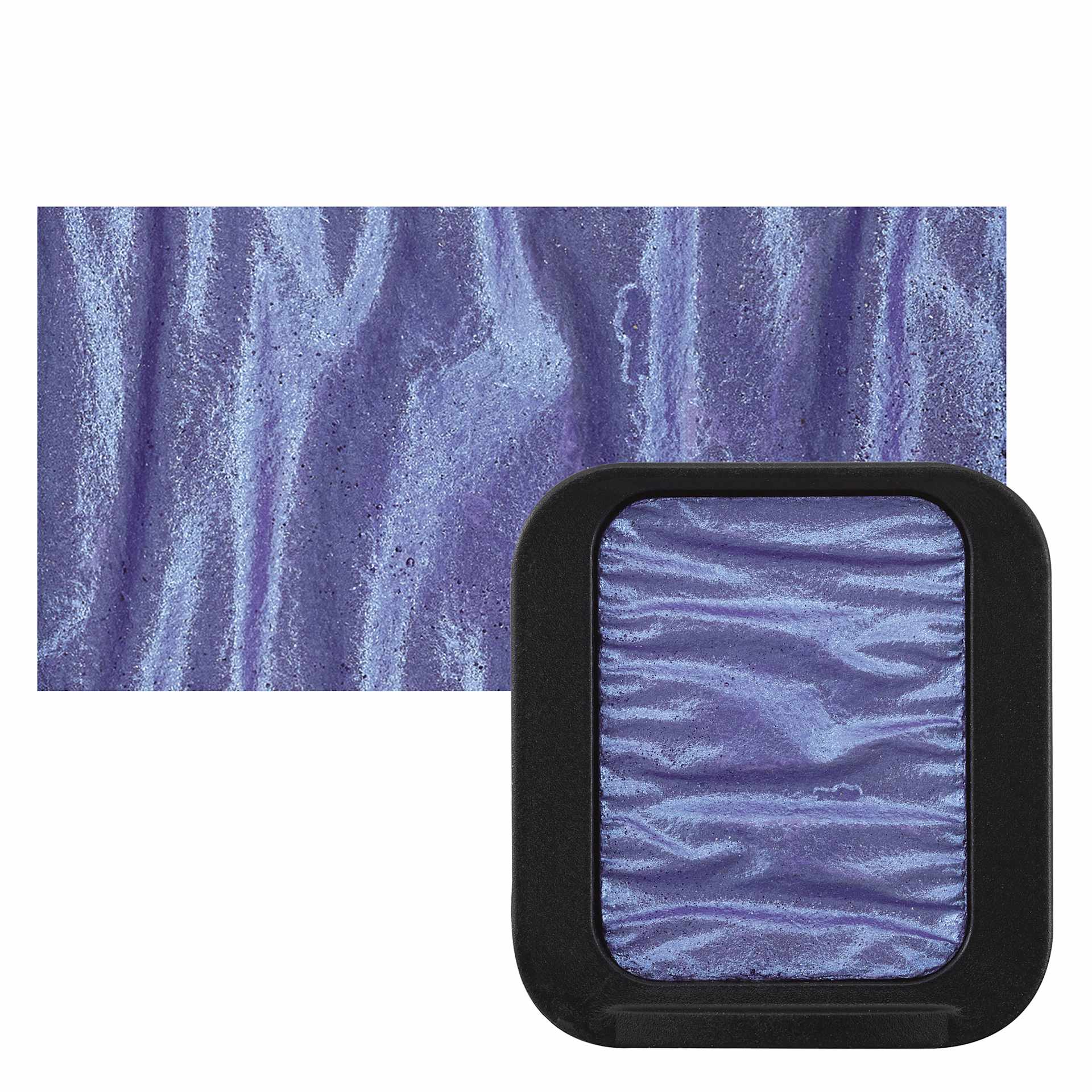 Finetec Premium Watercolor Pan - Blue Violet (Pearlescent) pan and swatch