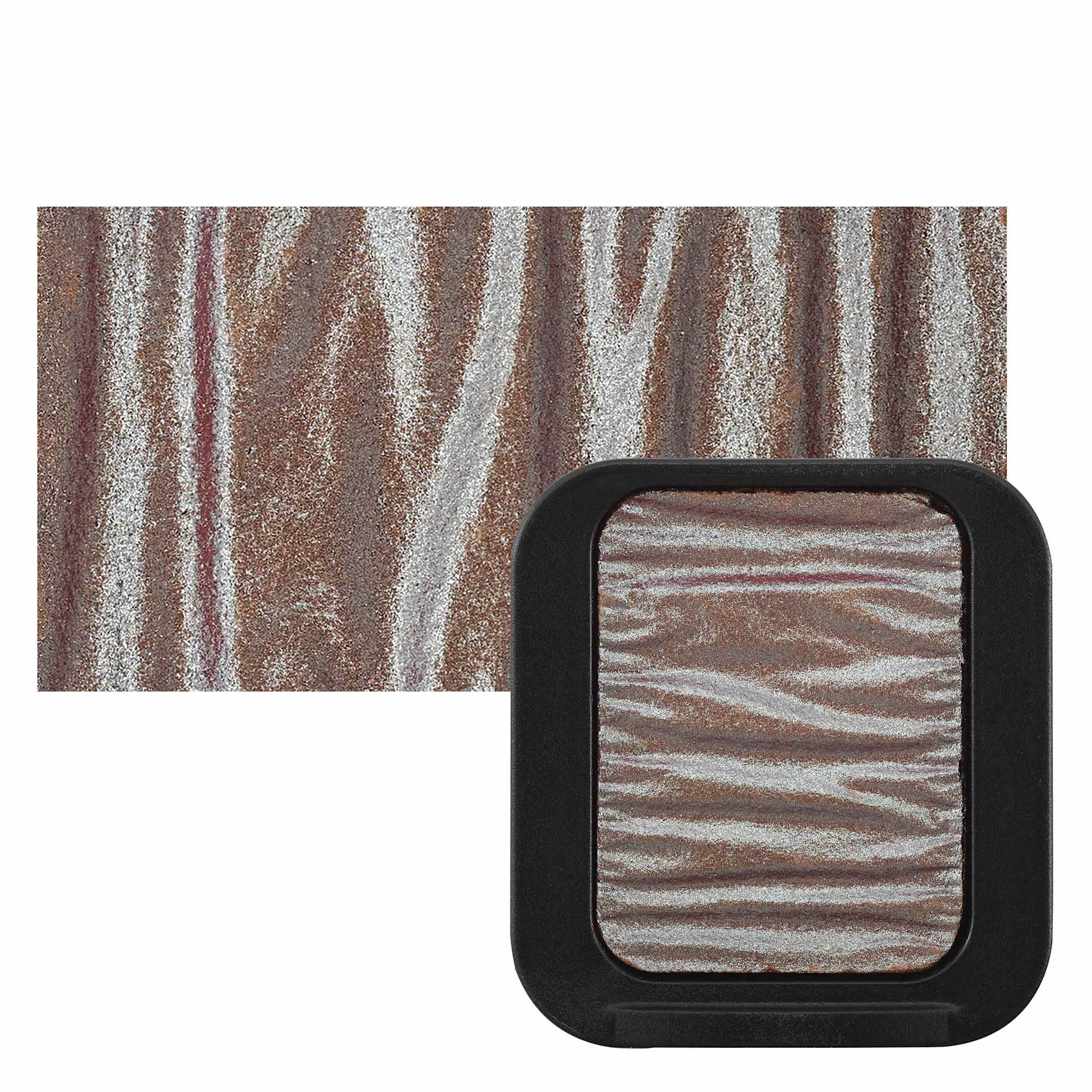 Finetec Premium Watercolor Pan - Turquoise/Red (Flip-Flop) pan and swatch