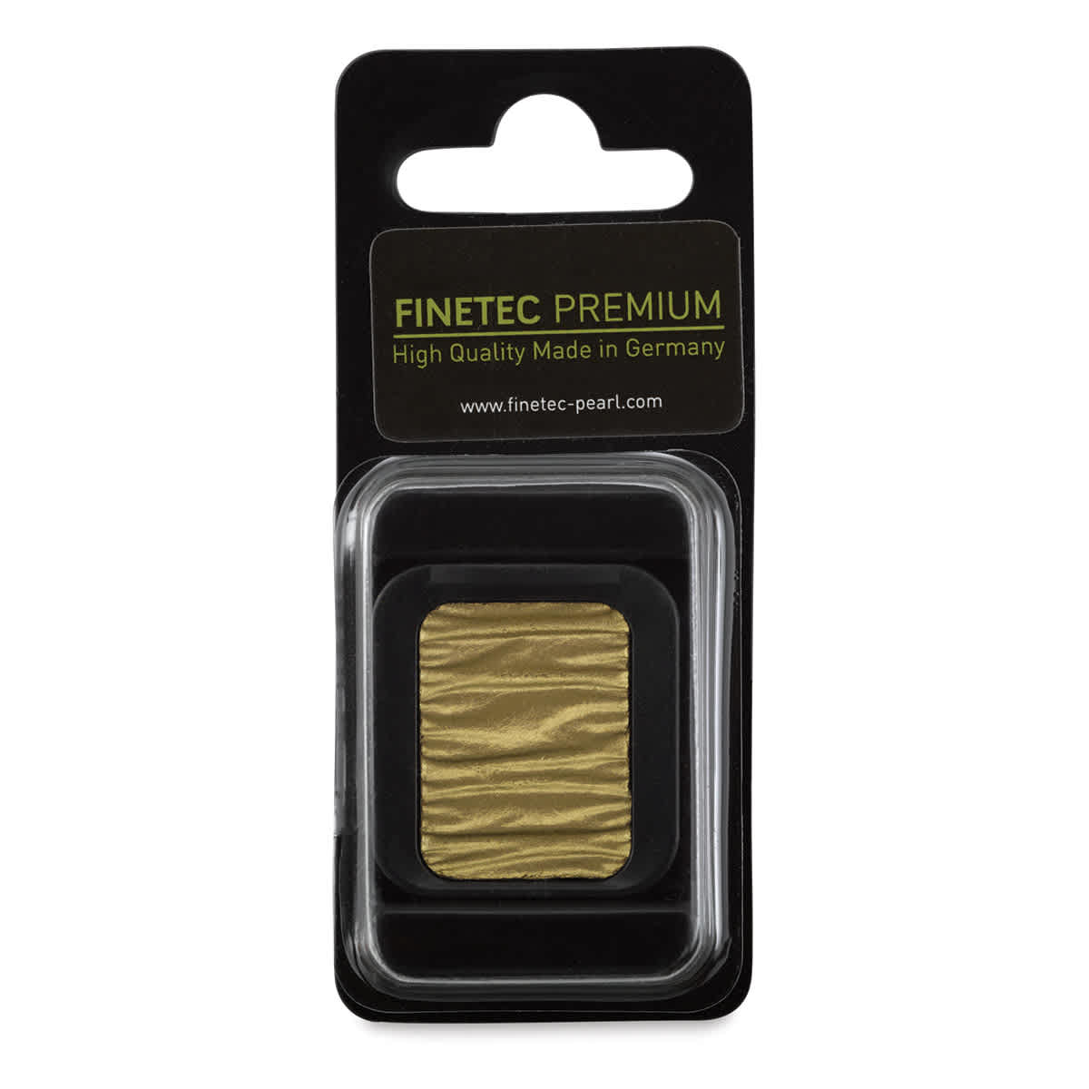 Finetec Premium Watercolor Pan - Rich Gold (Pearlescent), In packaging.