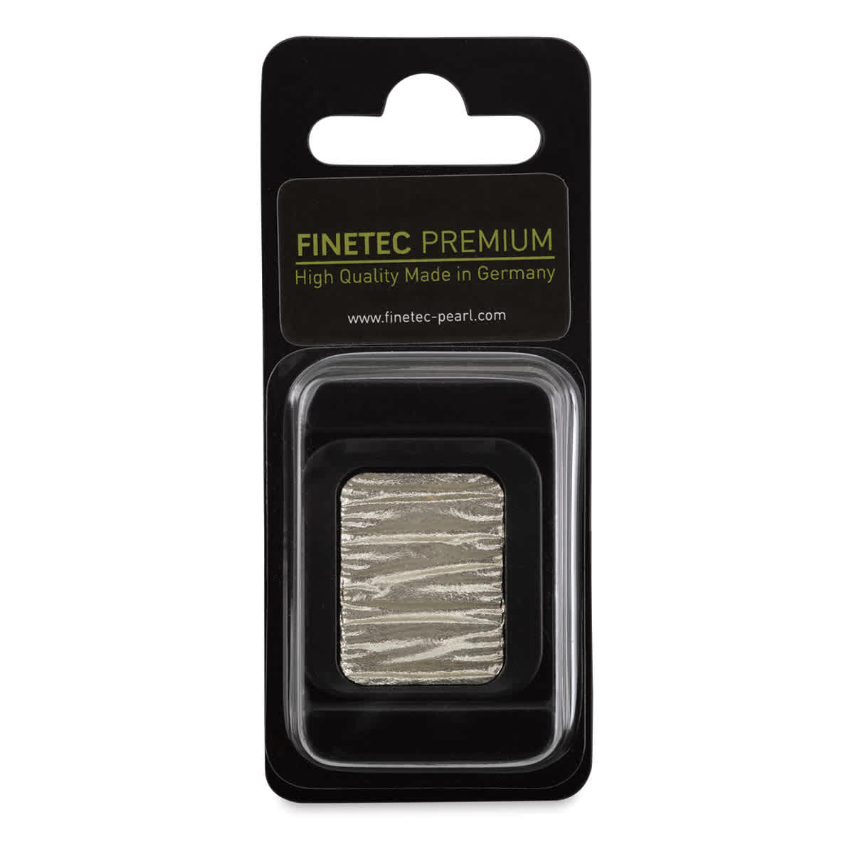 Finetec Premium Watercolor Pan - Real Silver (Metallic), In packaging.