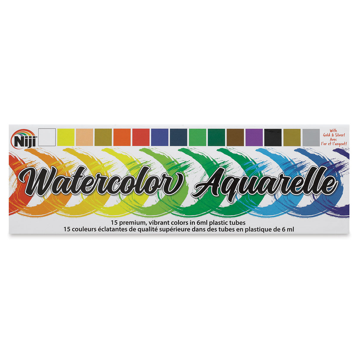 Niji Premier Watercolors - Front of package of Set of 15 Watercolor Tubes