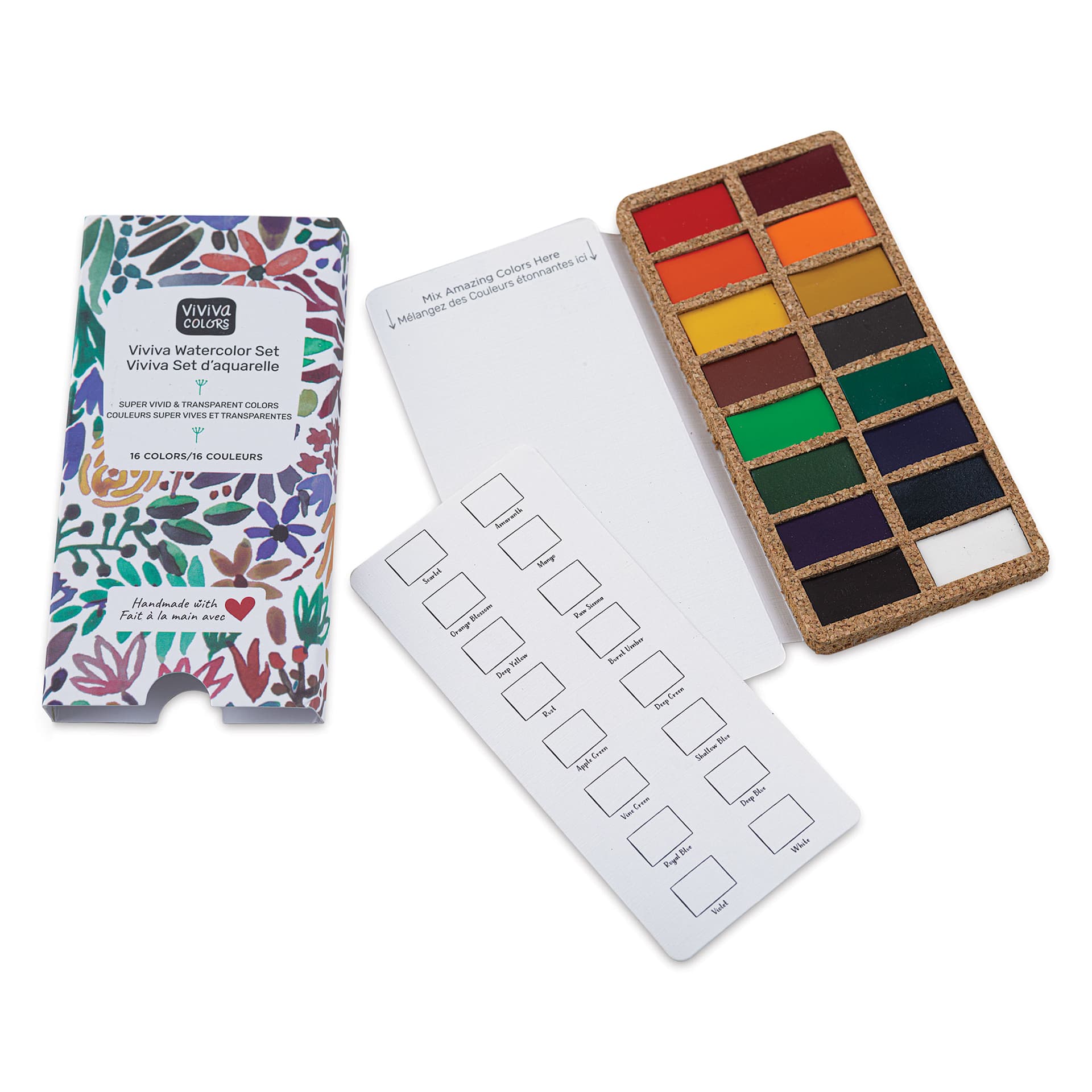 Viviva Watercolor Paint Pan Set - Original, Set of 16 set contents