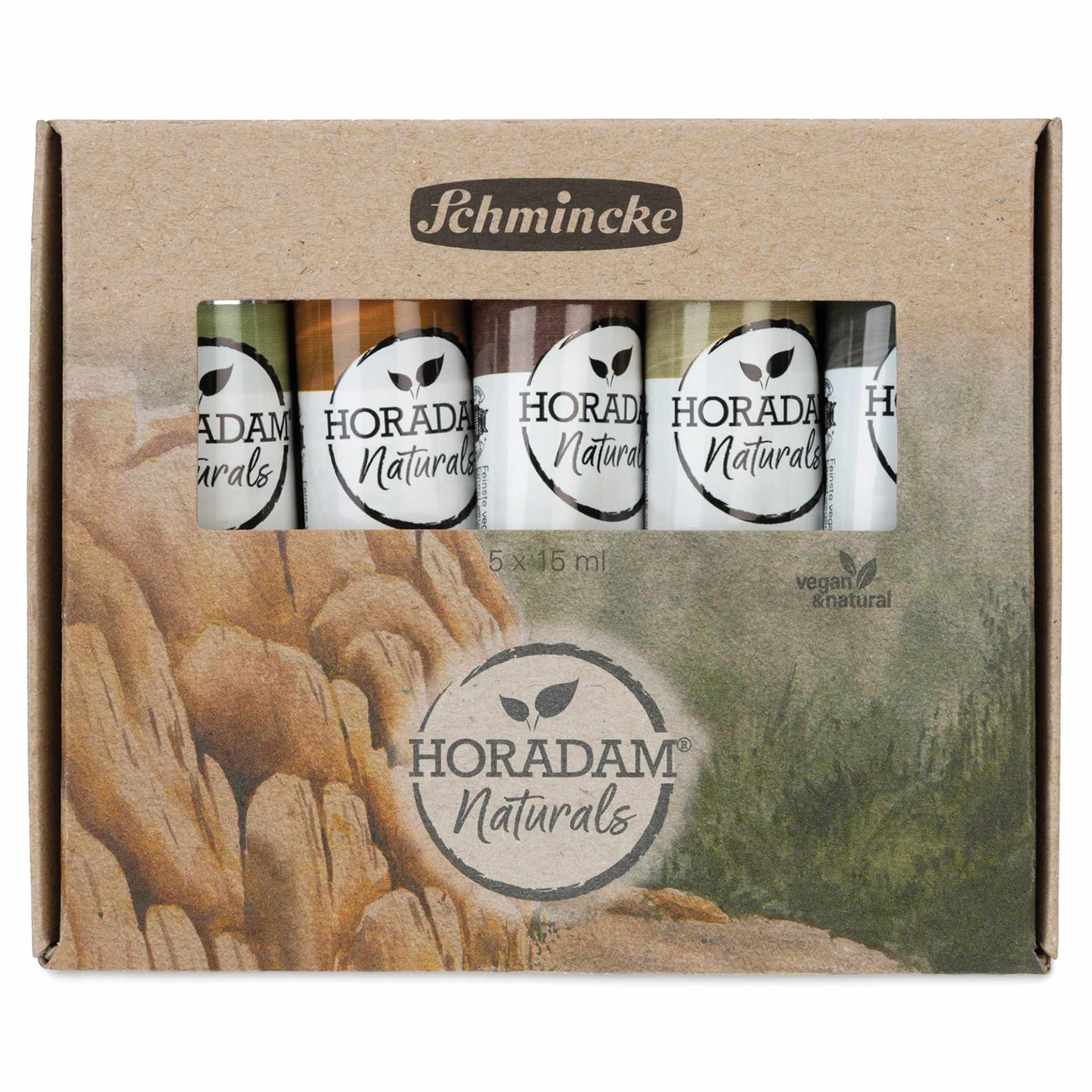 Schmincke Horadam Naturals Watercolor Tubes - Earth Colors, Set of 5, 15 ml, packaging Schmincke Horadam Naturals Watercolor Tubes - Earth Colors, Set of 5, 15 ml, packaging