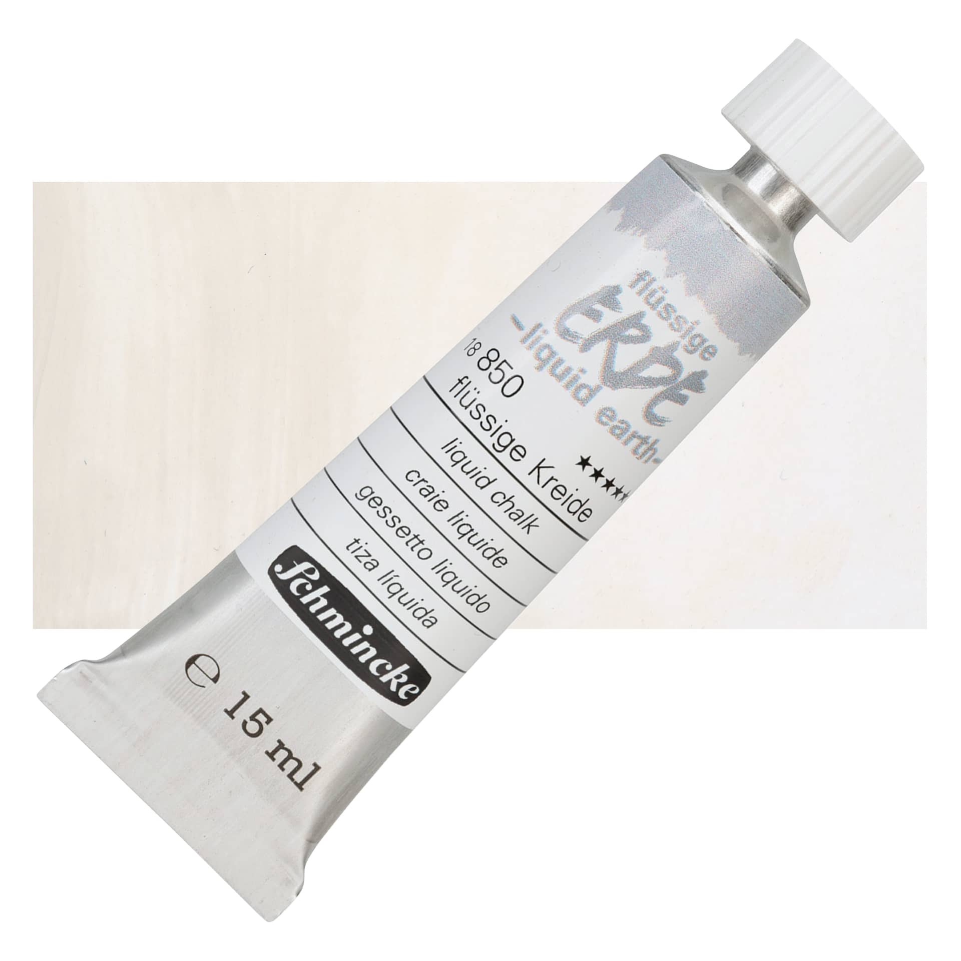 Schmincke Liquid Earth Watercolor Tube - Liquid Chalk, 15 ml tube and swatch