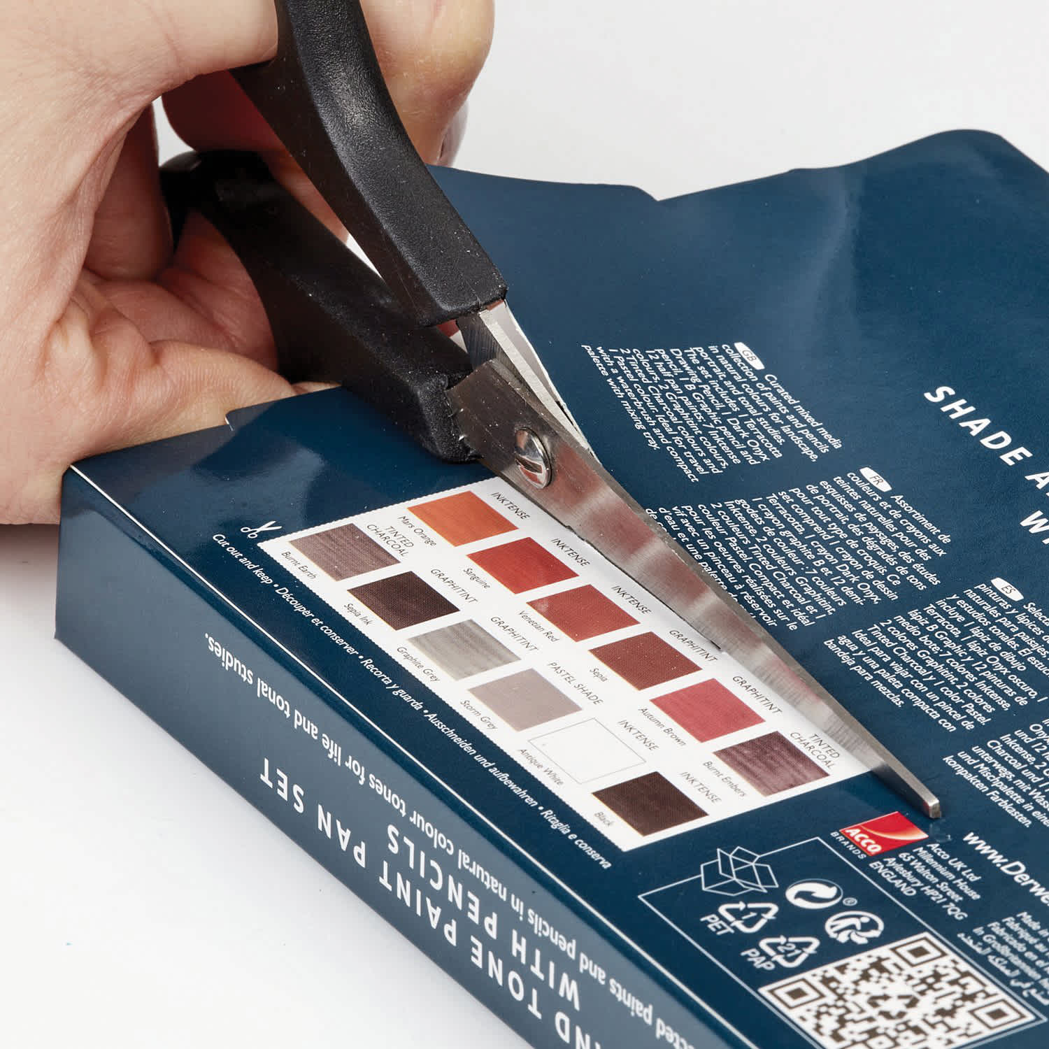 Derwent Shade and Tone Mixed Media Set - Set of 12, removeable color chart is included on the back of the packaging