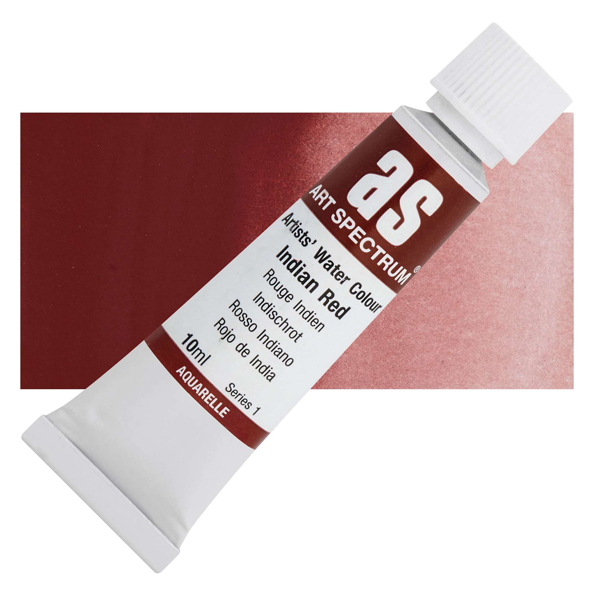 Art Spectrum Artists’ Watercolor Tube - Indian Red, 10 ml tube and swatch