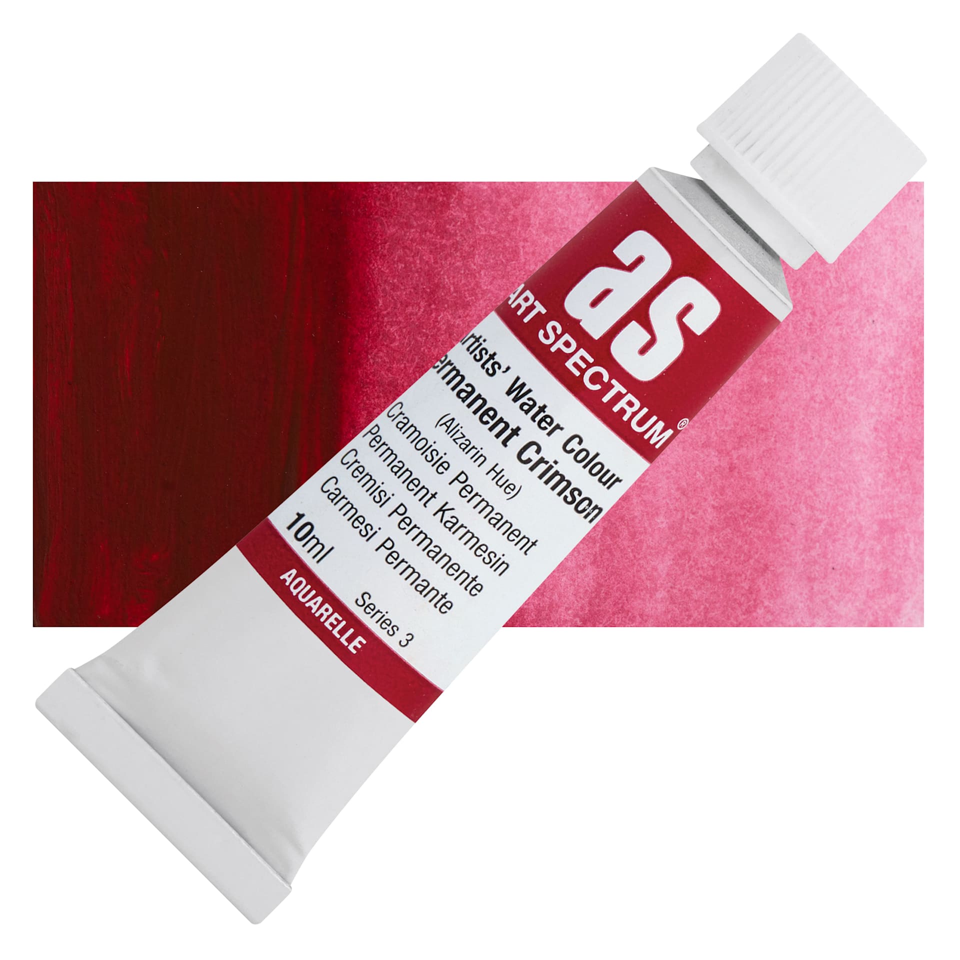 Art Spectrum Artists’ Watercolor Tube - Permanent Crimson, 10 ml tube and swatch