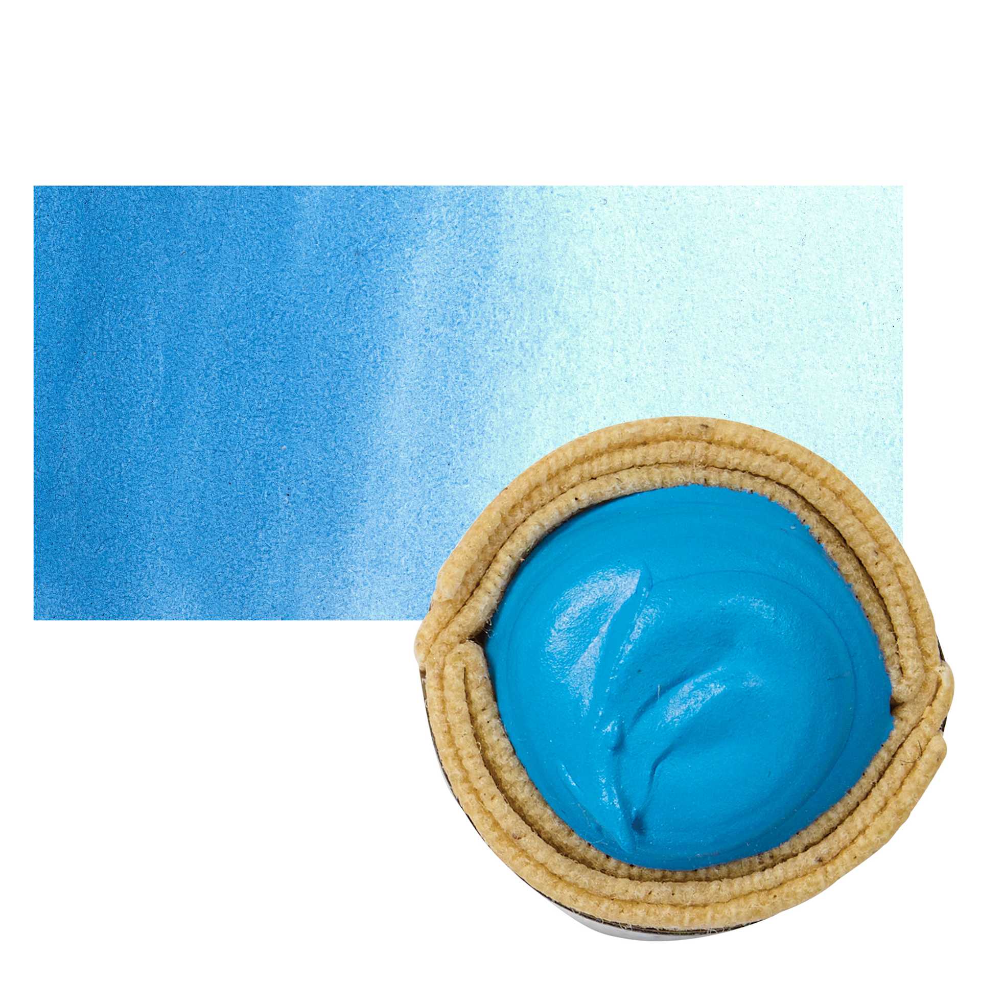 Beam Paints Watercolor Paintstone - Sky Blue stone and swatch