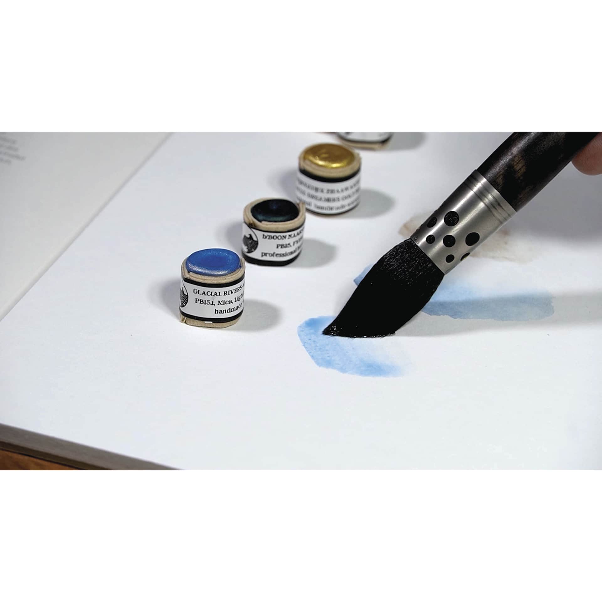 Beam Paints Watercolor Paintstones, applied with a brush