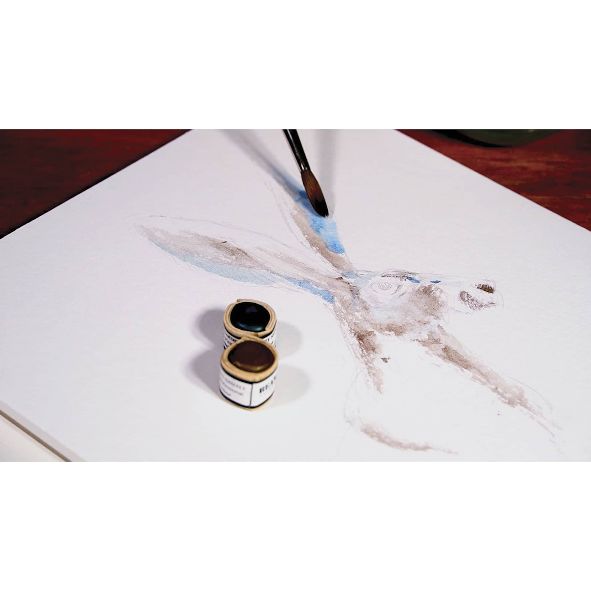 Beam Paints Watercolor Paintstones, painting in progress