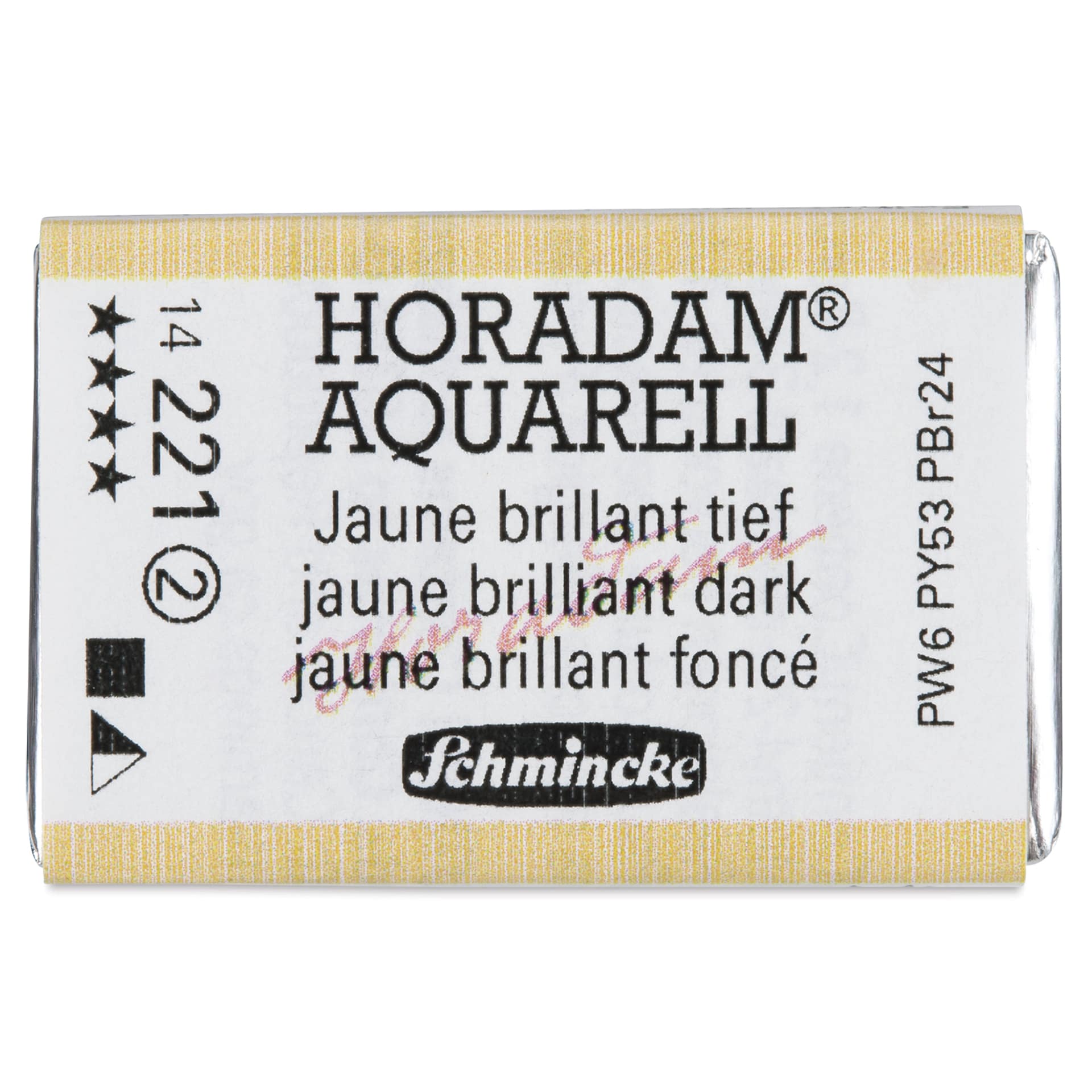 Schmincke Horadam Aquarell Watercolor - Jaune Brilliant Dark, Full Pan