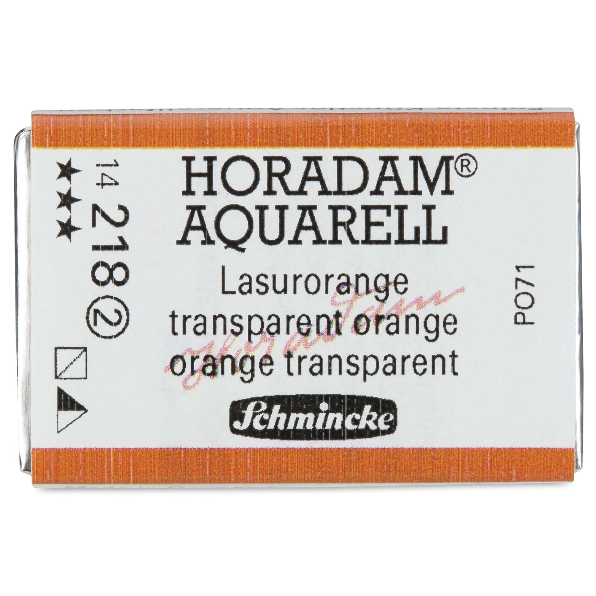 Schmincke Horadam Aquarell Watercolor - Transparent Orange, Full Pan